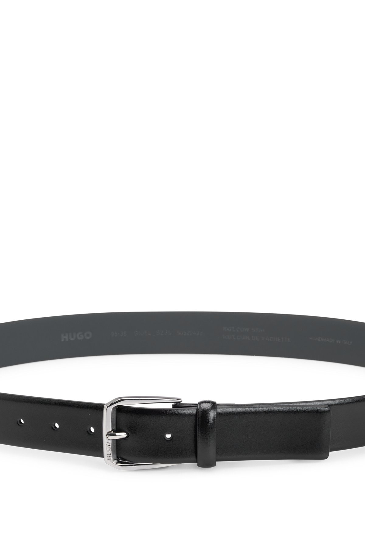 ITALIAN-LEATHER BELT WITH BRANDED BUCKLE - 4