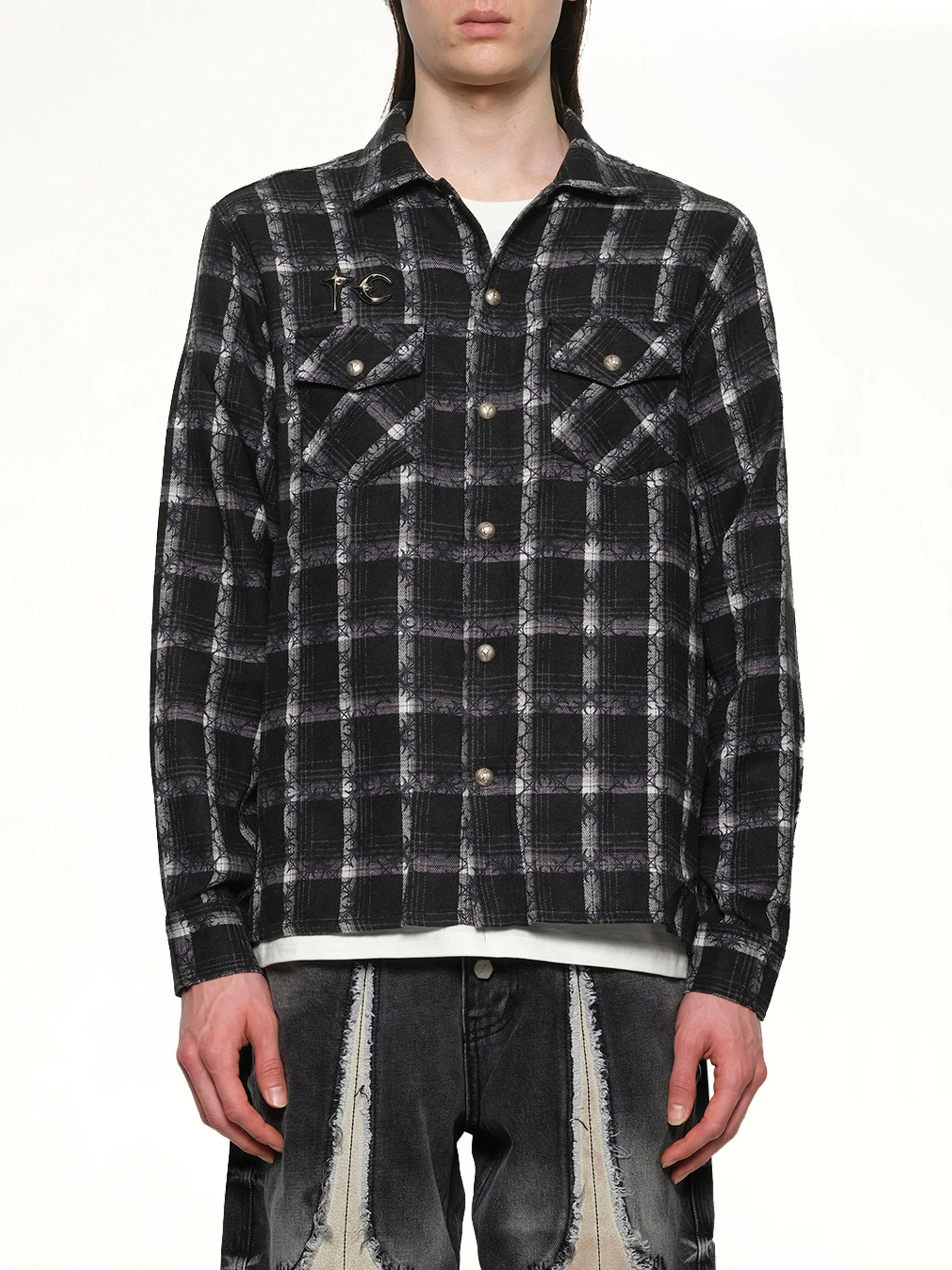 TC All Over Pattern Shirt in Black - 1