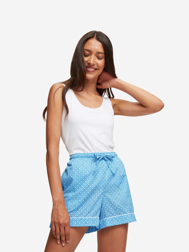 Women's Lounge Shorts Ledbury 56 Cotton Batiste Blue - 2