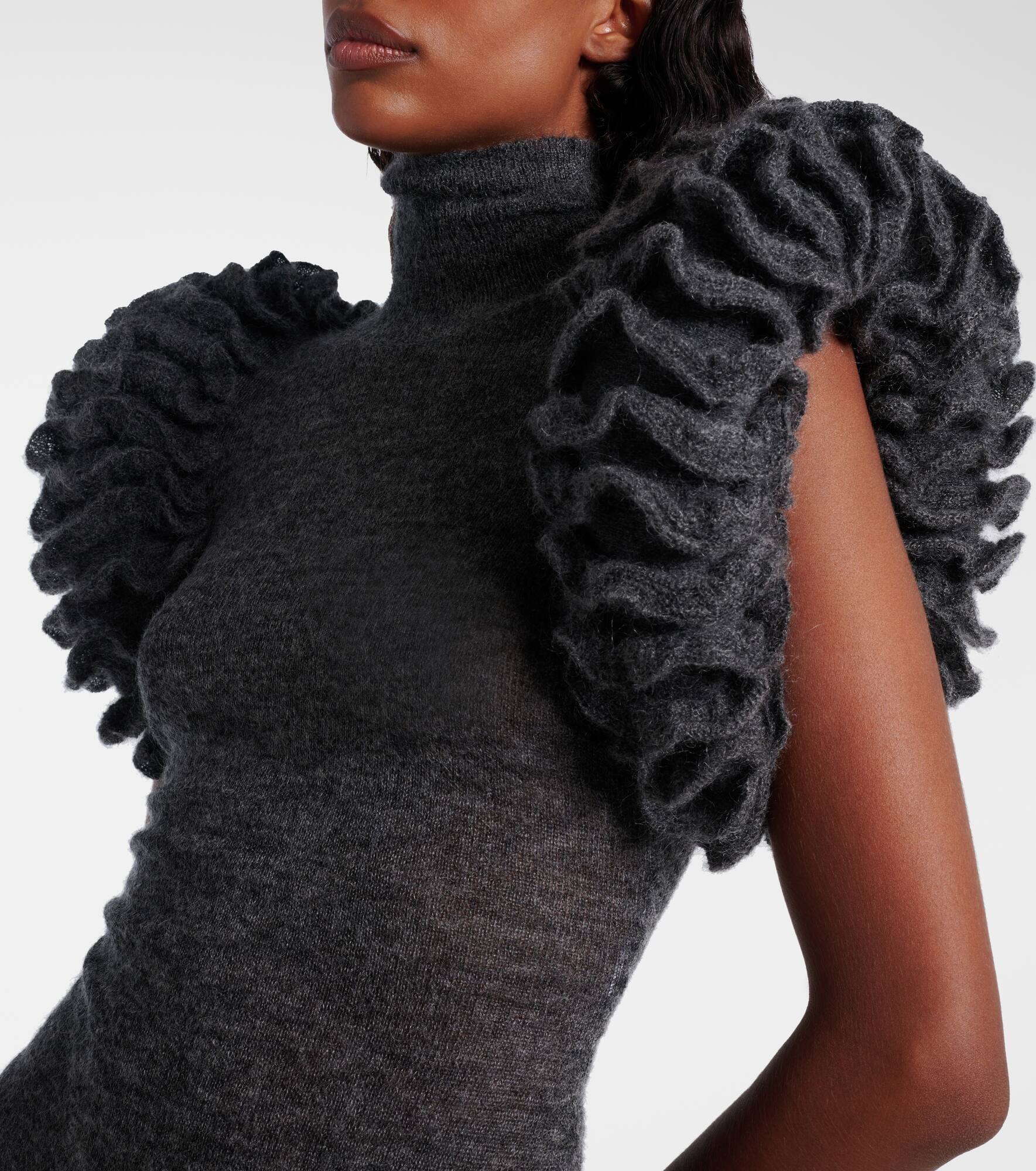 Ruffled mohair and wool-blend bodysuit - 6