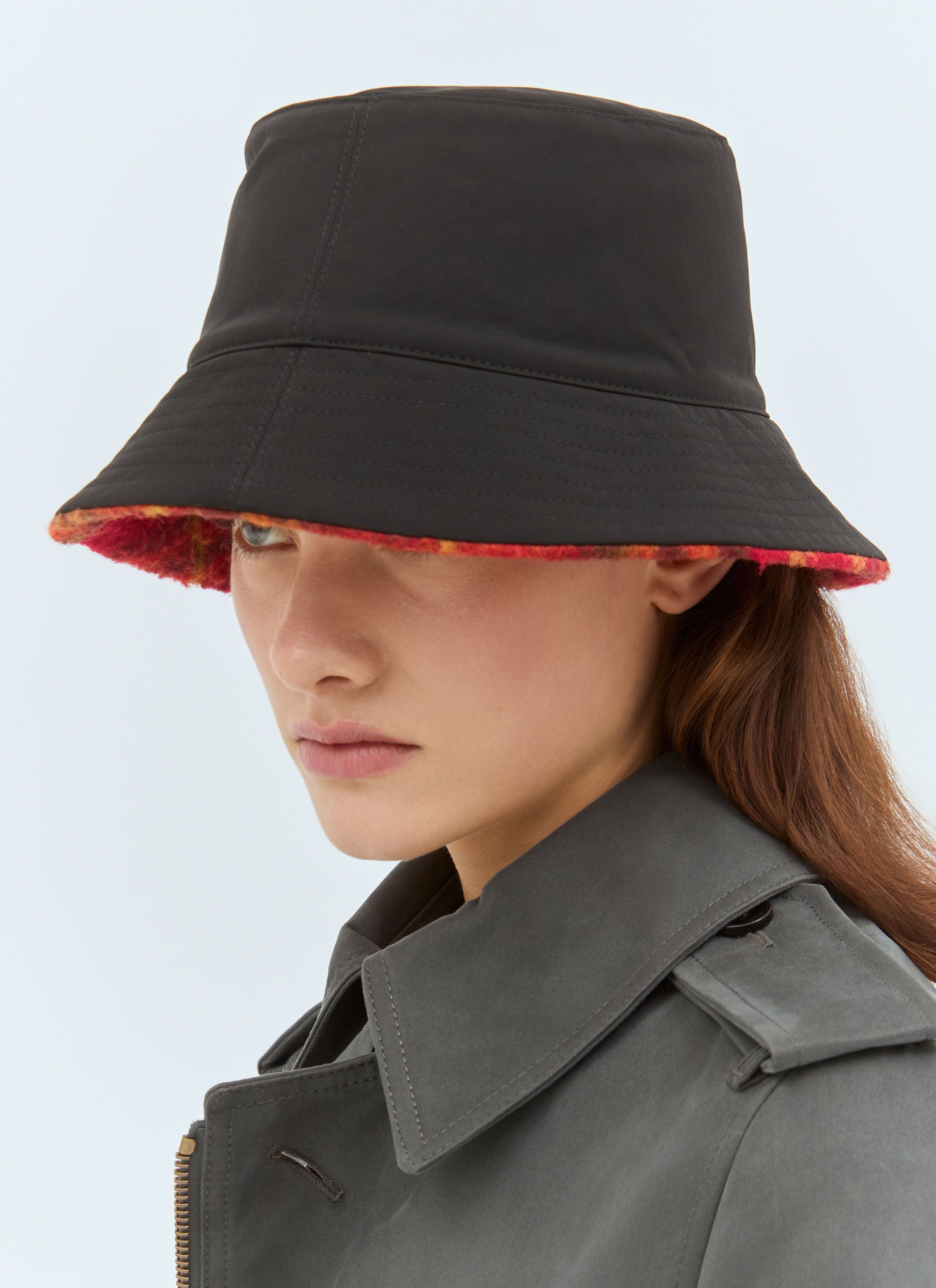 Reversible Check Fleece Bucket Hat - 5
