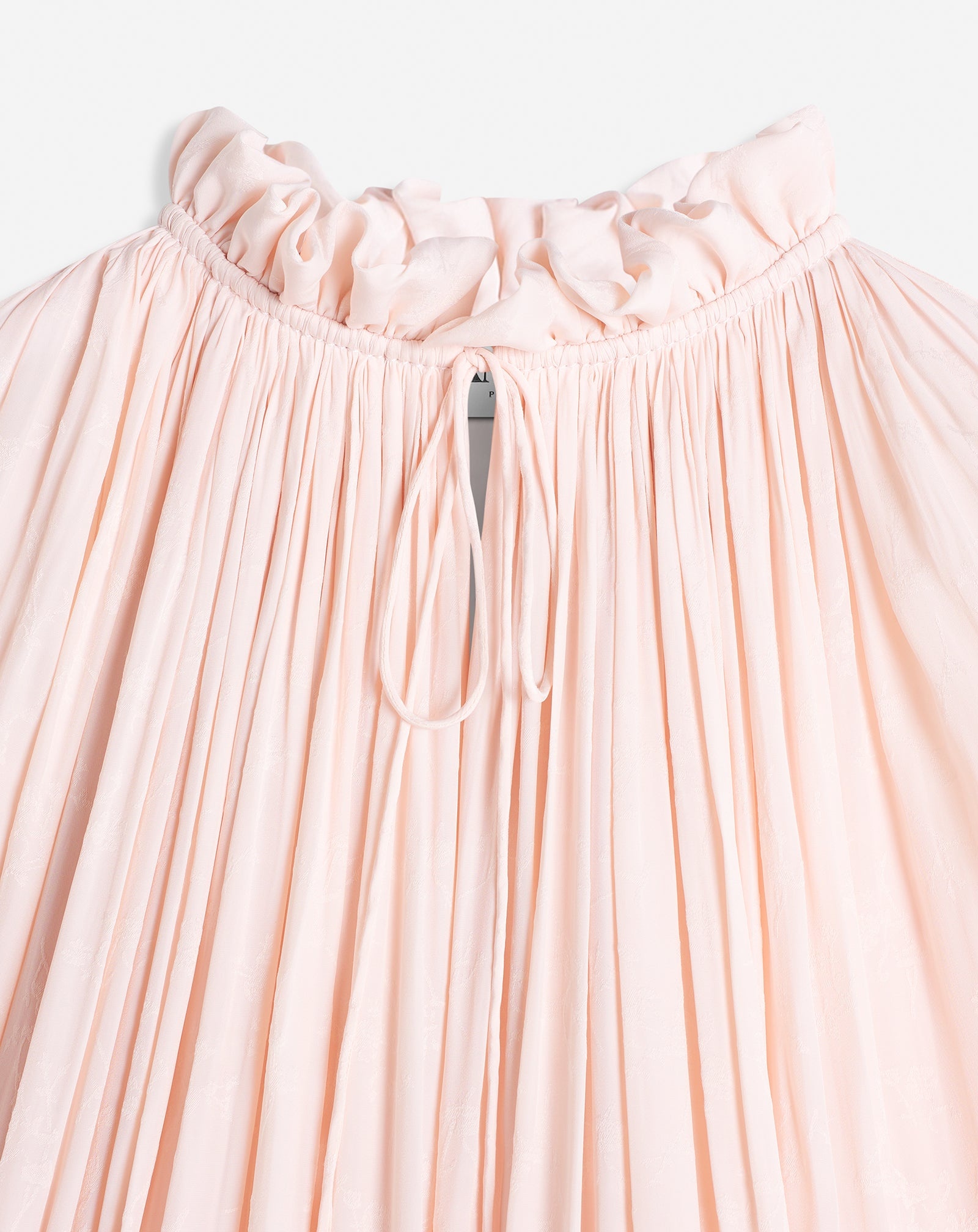 SHORT JACQUARD CHARMEUSE DRESS WITH LONG SLEEVES - 3