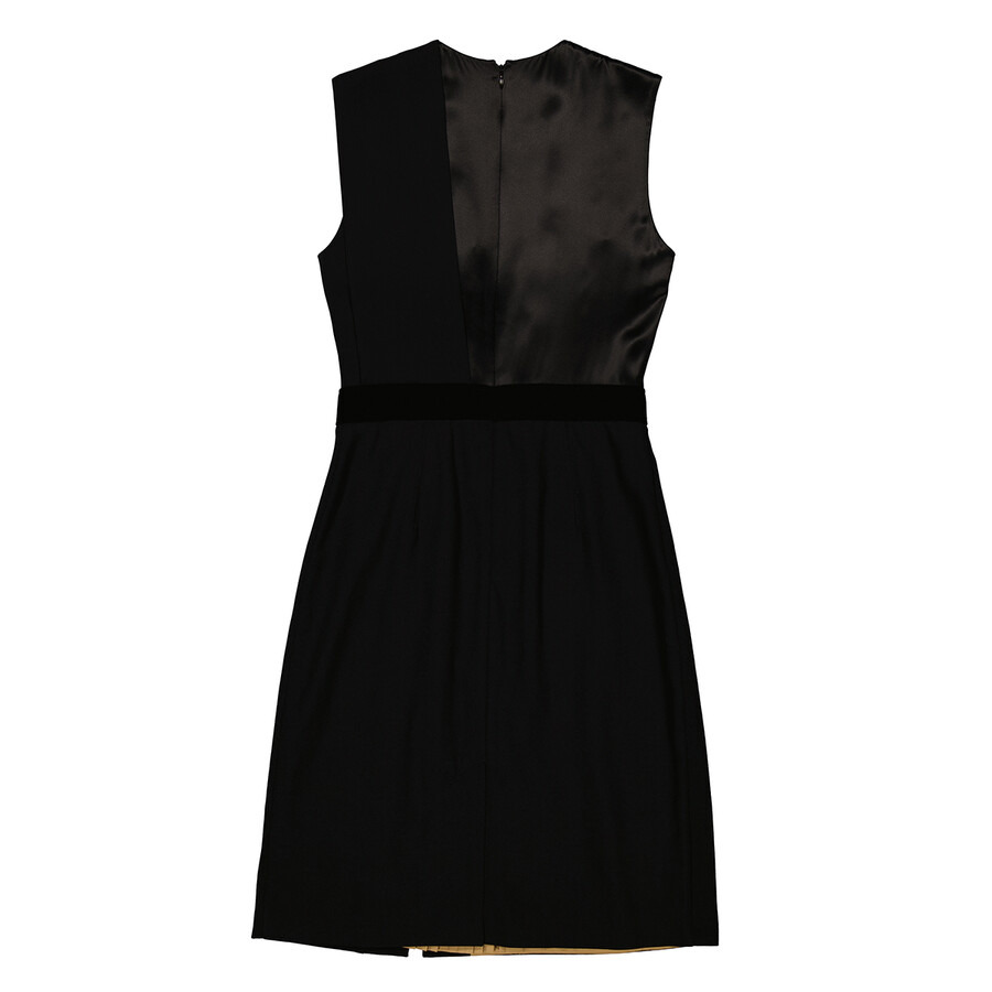 Burberry Black Silk And Wool Panel Detail Shift Dress - 7