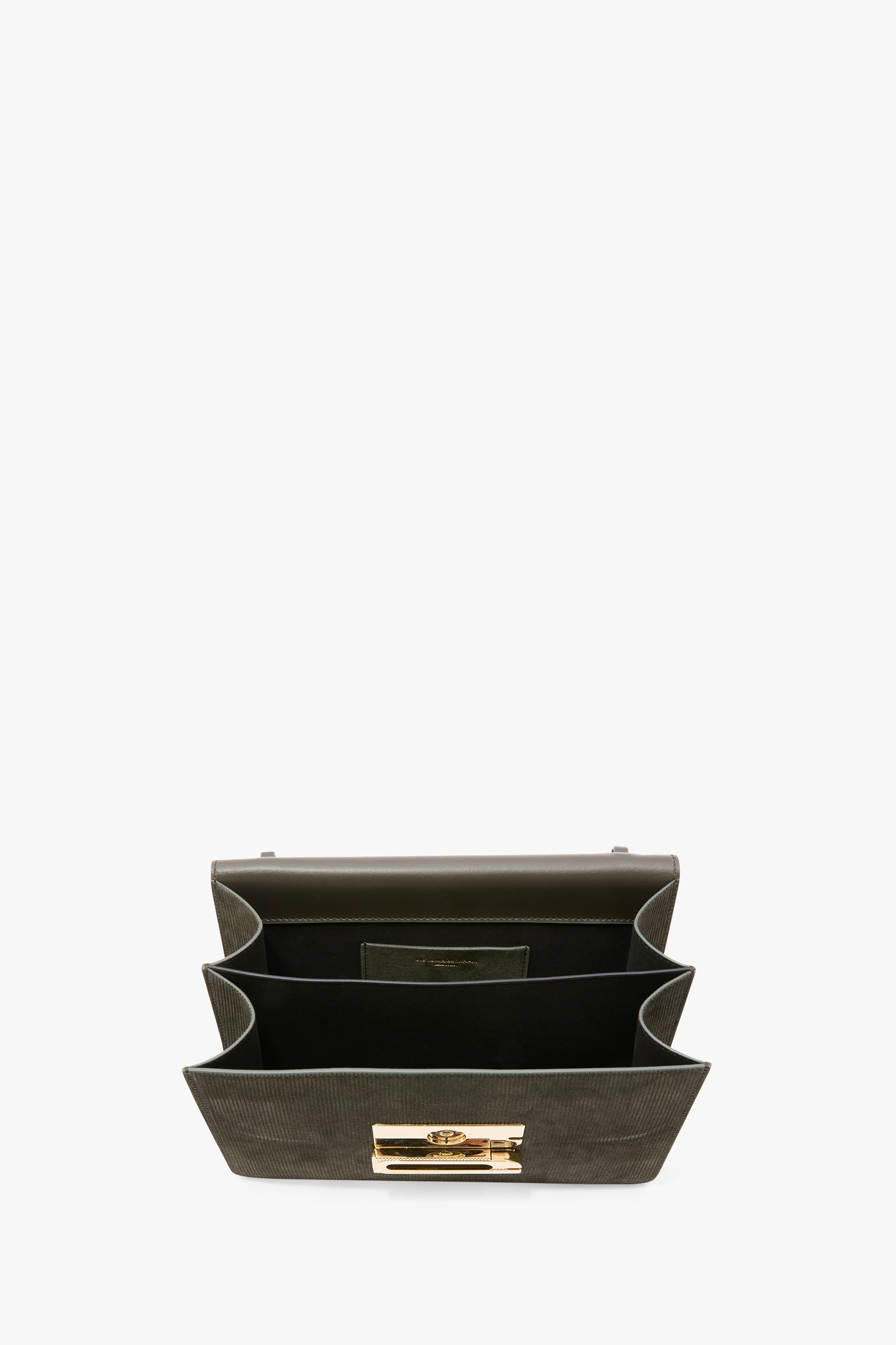Dorian Bag In Dark Olive Stripe Embossed Suede - 7