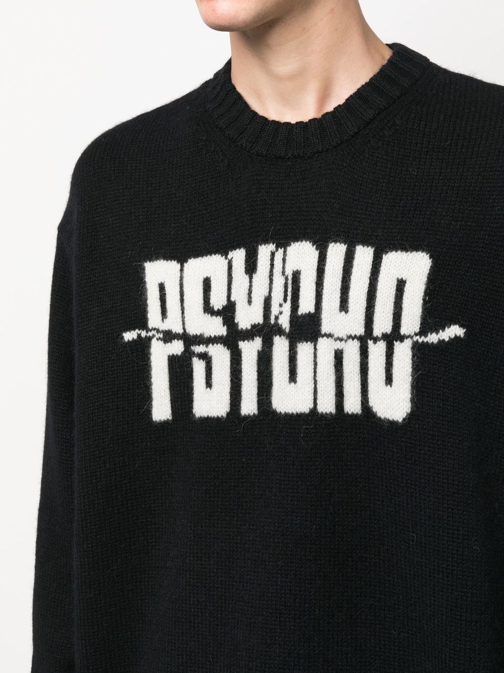 intarsia-knit slogan jumper - 6