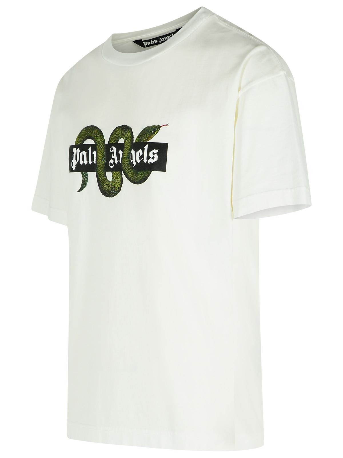 Palm Angels White Cotton T-Shirt Men - 2