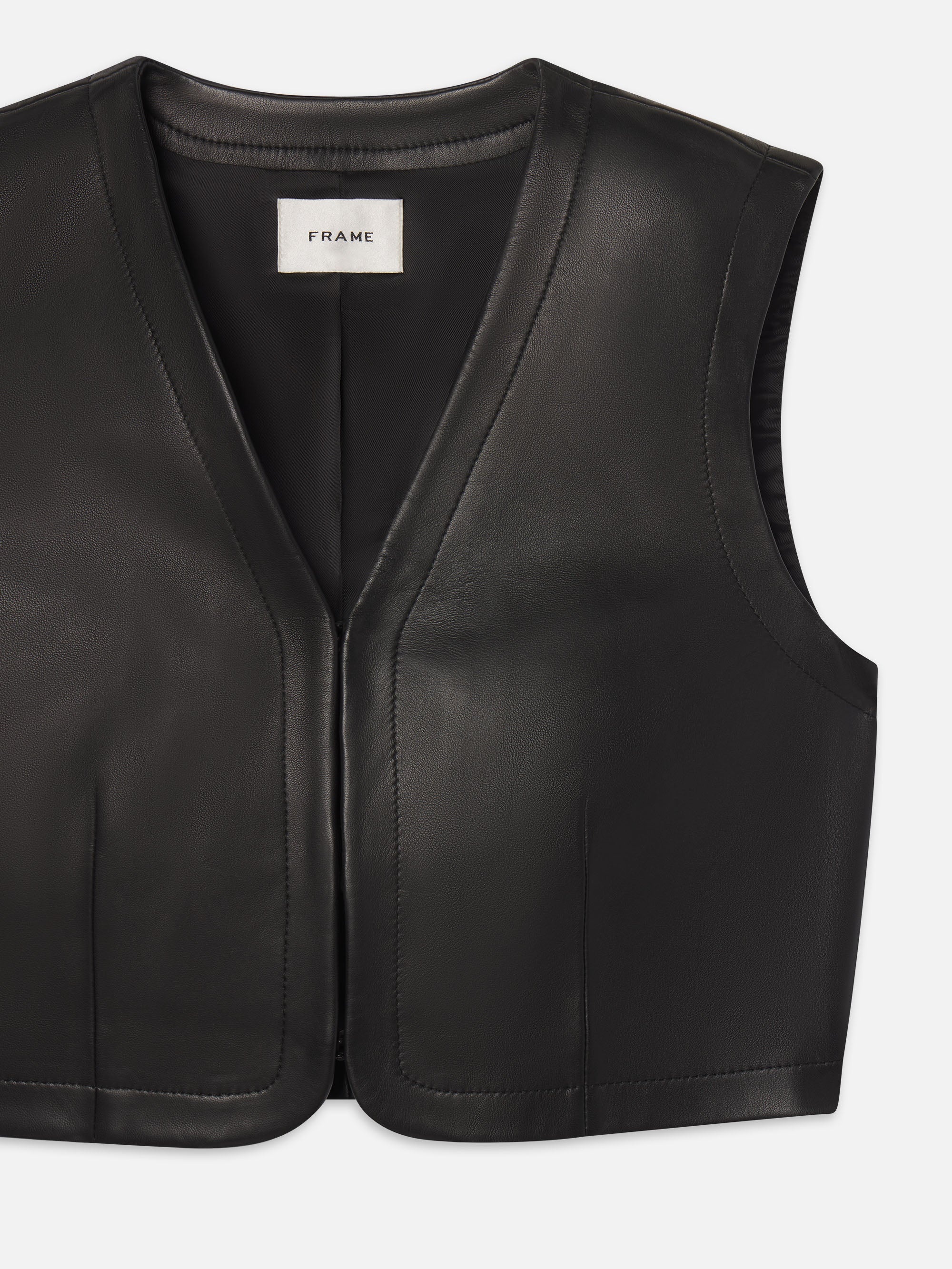 The Leather Vest in Black - 3