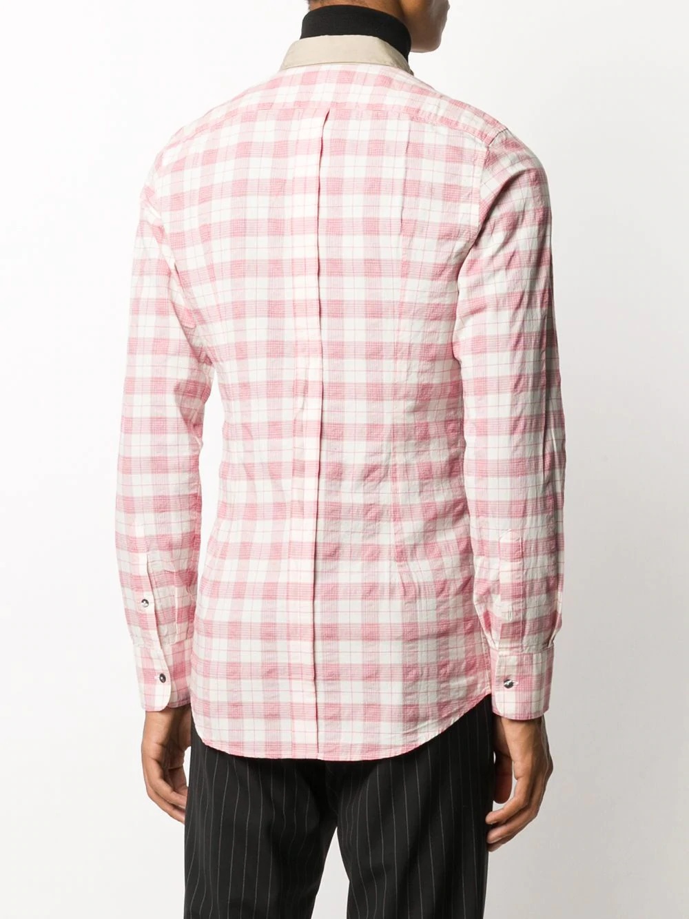 button-down checked shirt - 4