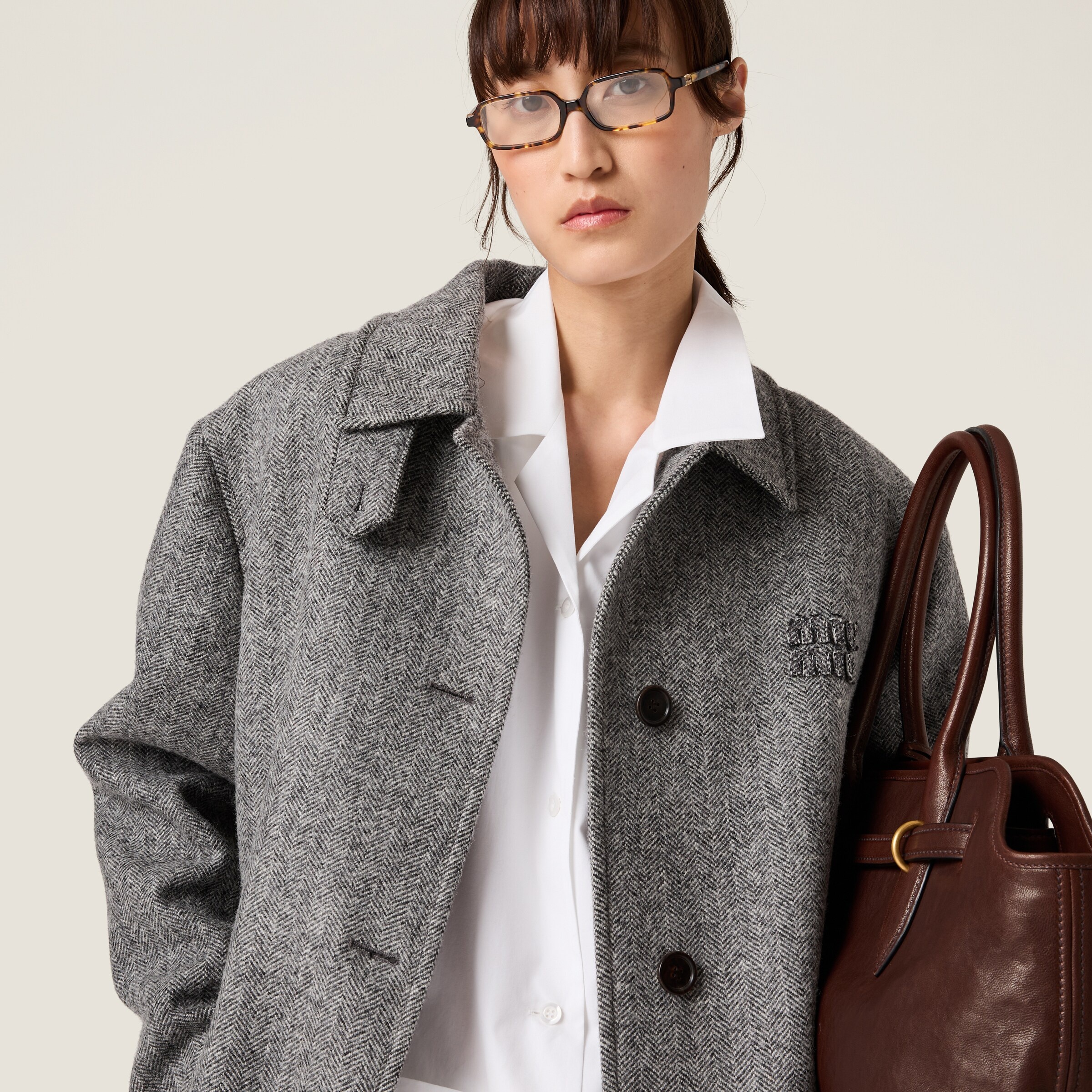 Single-breasted chevron coat - 4
