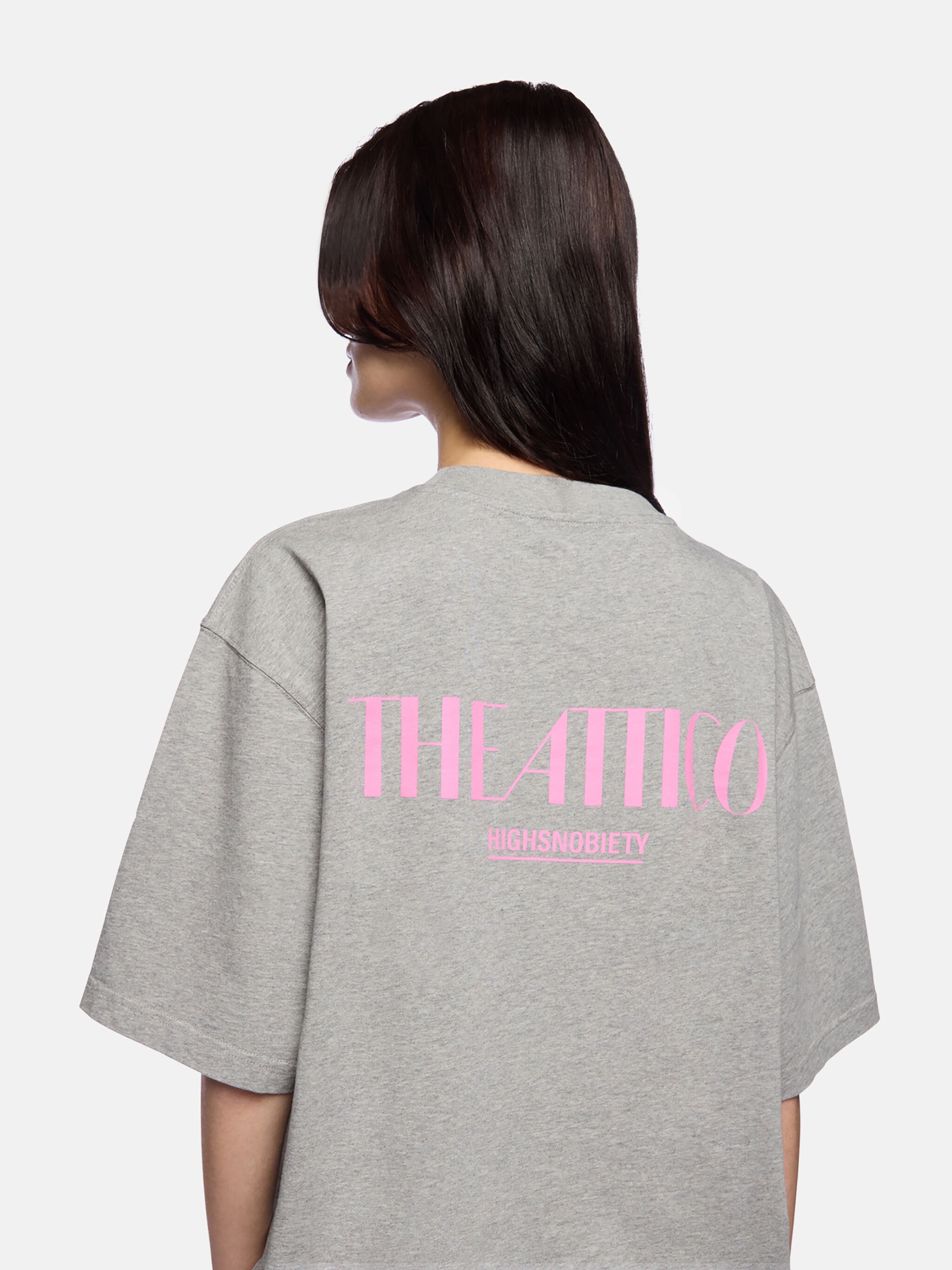 THE ATTICO X HIGHSNOBIETY MÈLANGE GREY T-SHIRT - 7