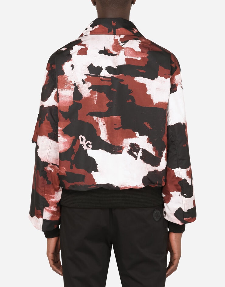 Camouflage-print nylon jacket with multiple logos - 2