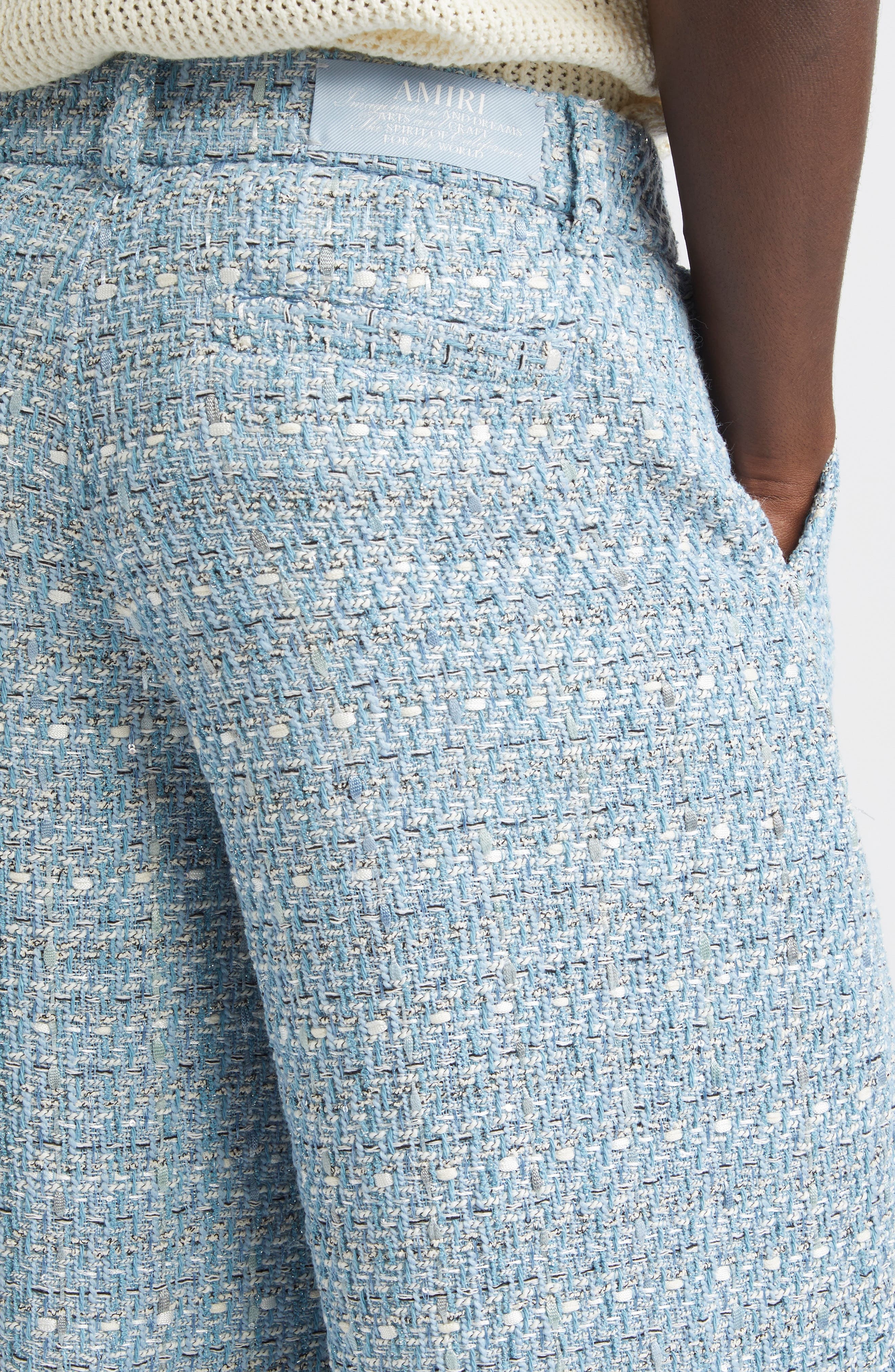 AMIRI Bouclé Bermuda Shorts in Ashley Blue at Nordstrom - 5