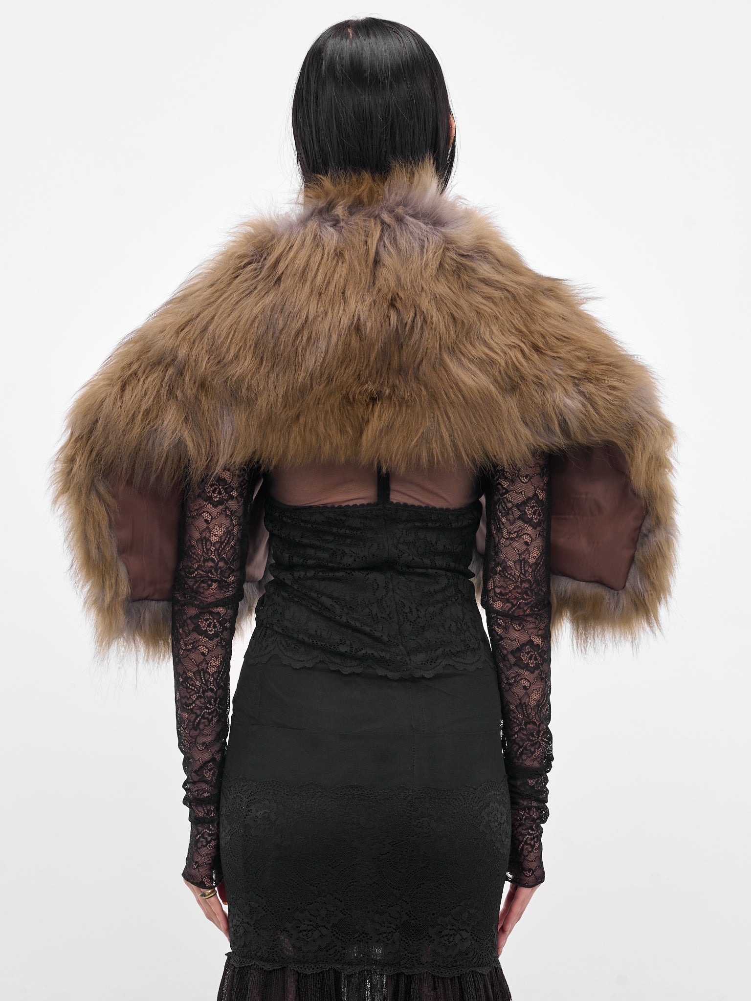 Brown Lamb Fur Stole - 3