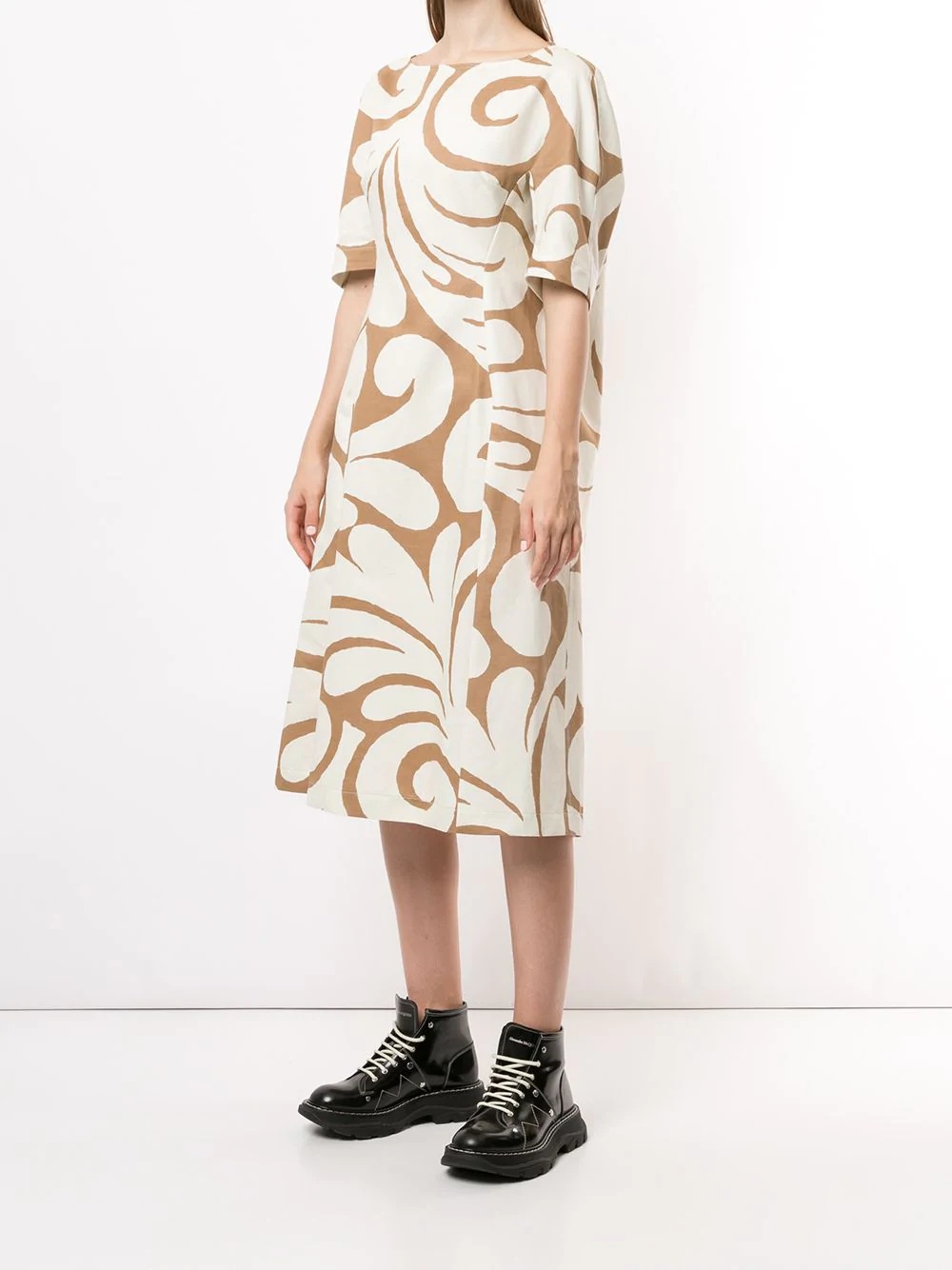 swirl-print dress - 3