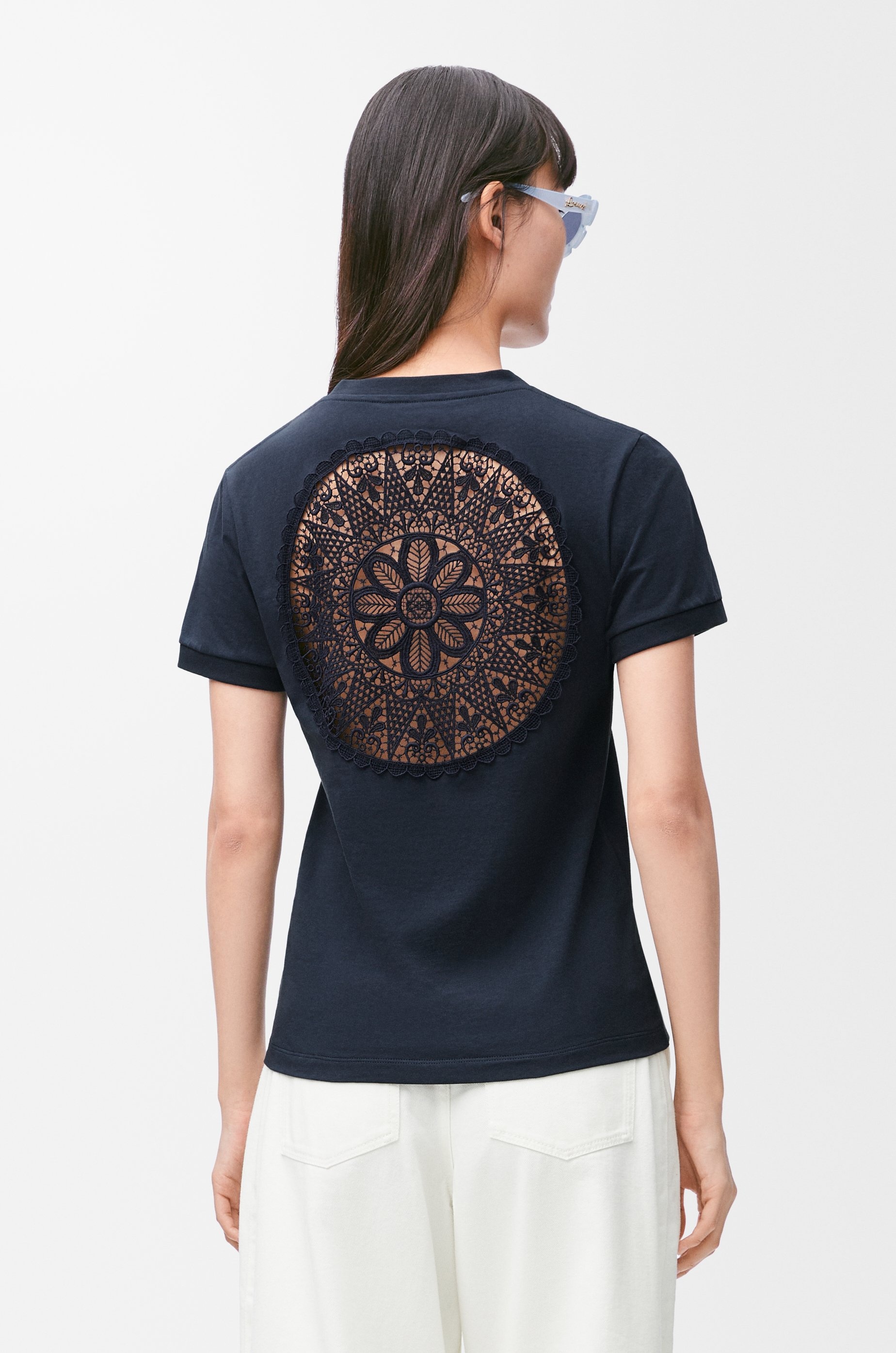 Lace T-shirt in cotton - 4