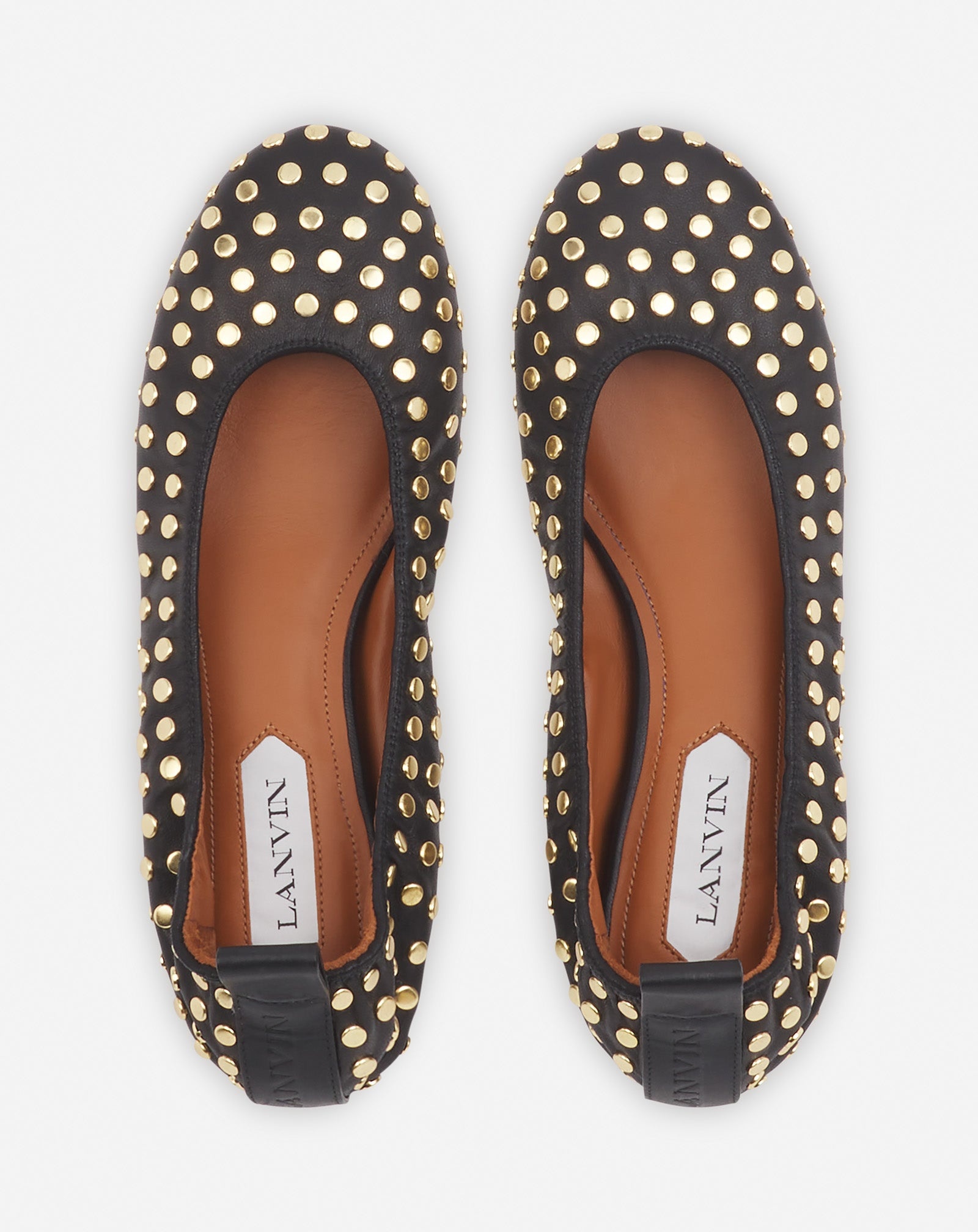 THE LEATHER BALLERINA FLAT WITH STUDS - 3
