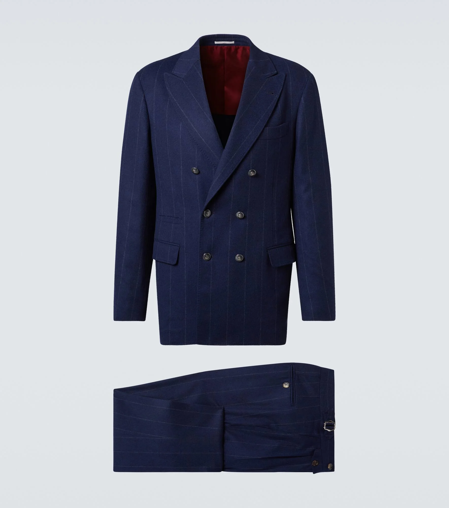 Pinstripe wool and cashmere suit - 1