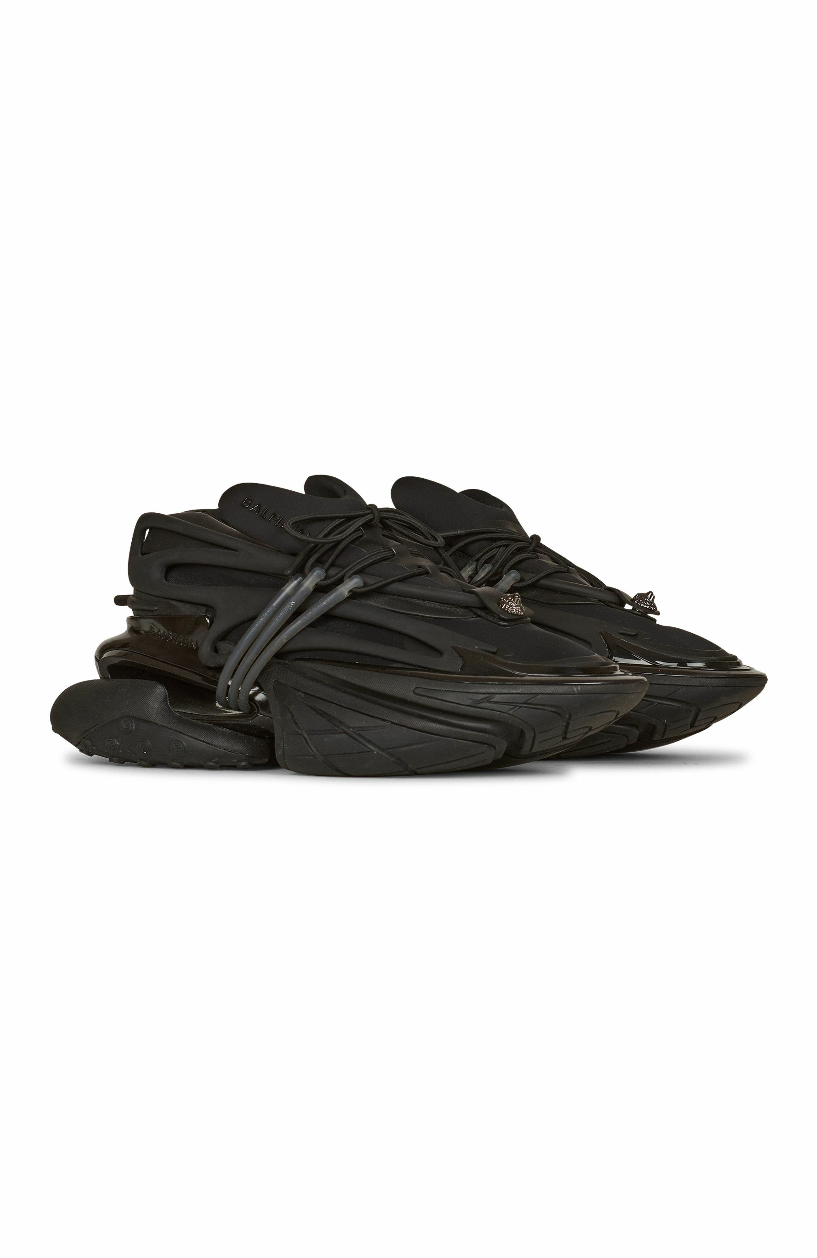 Balmain Leather Unicorn low-top sneakers in Black at Nordstrom - 1