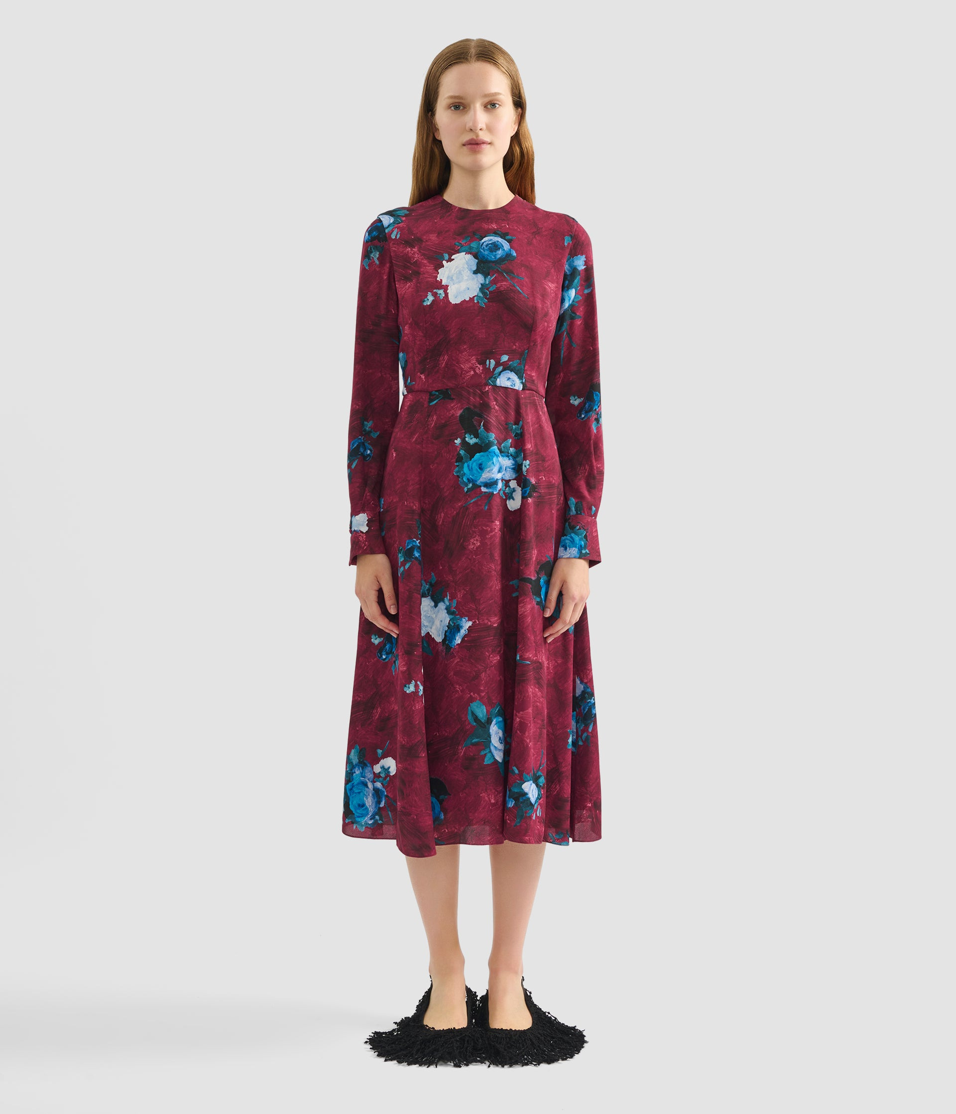 LONG SLEEVE MIDI DRESS - 4