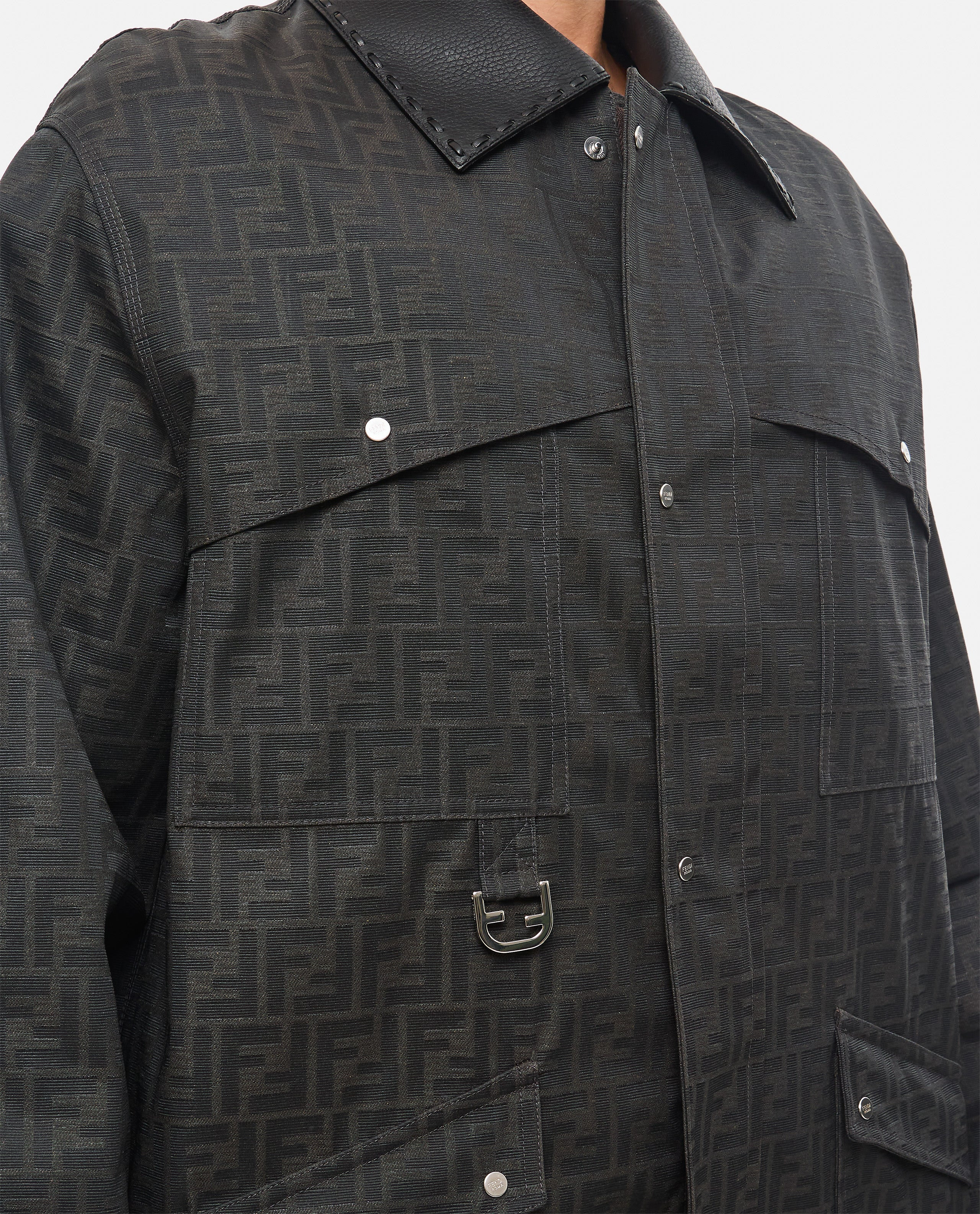 Fendi Men Blouson Coated Canvas Logo - 4