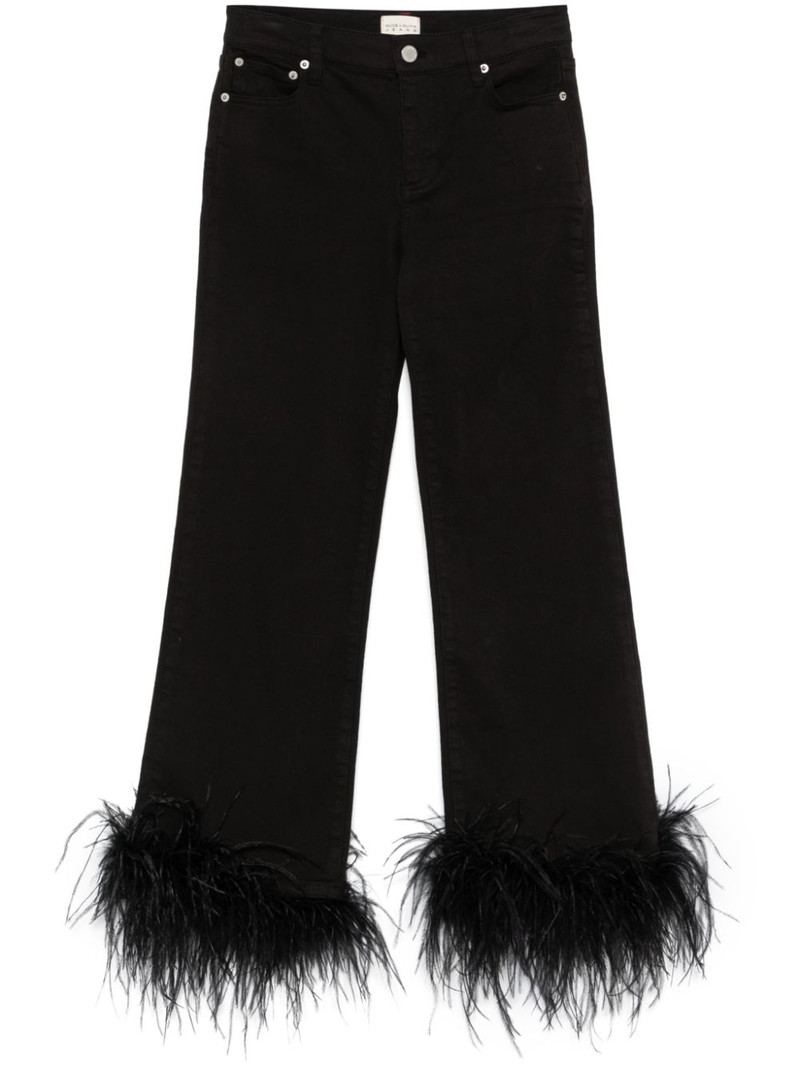 feather-trim jeans 1