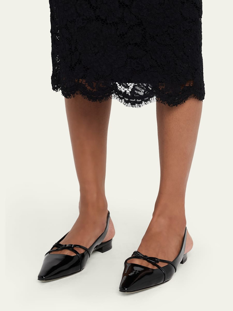 Manolo Blahnik Daria Patent Leather Slingback Ballerina Flats outlook