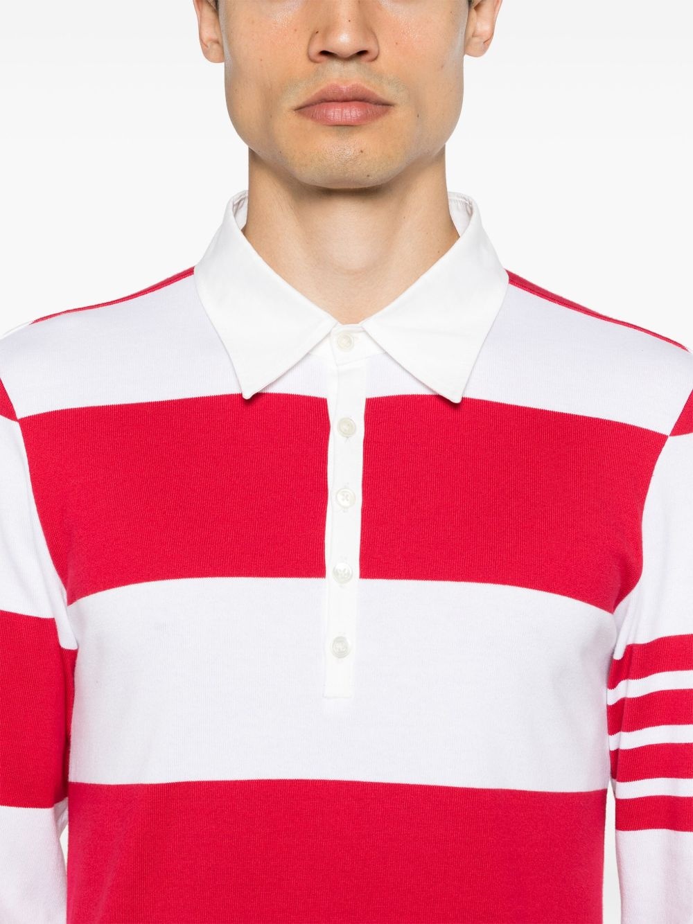striped knitted polo shirt - 5