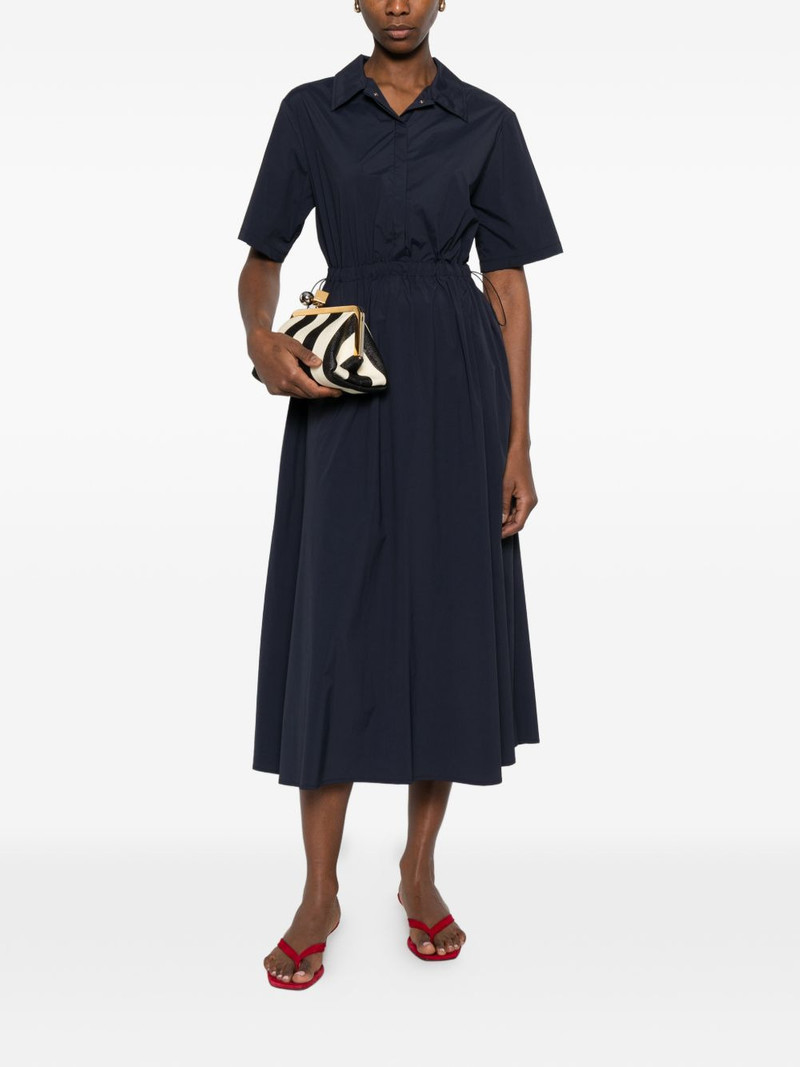 Herno collared drawstring midi dress outlook
