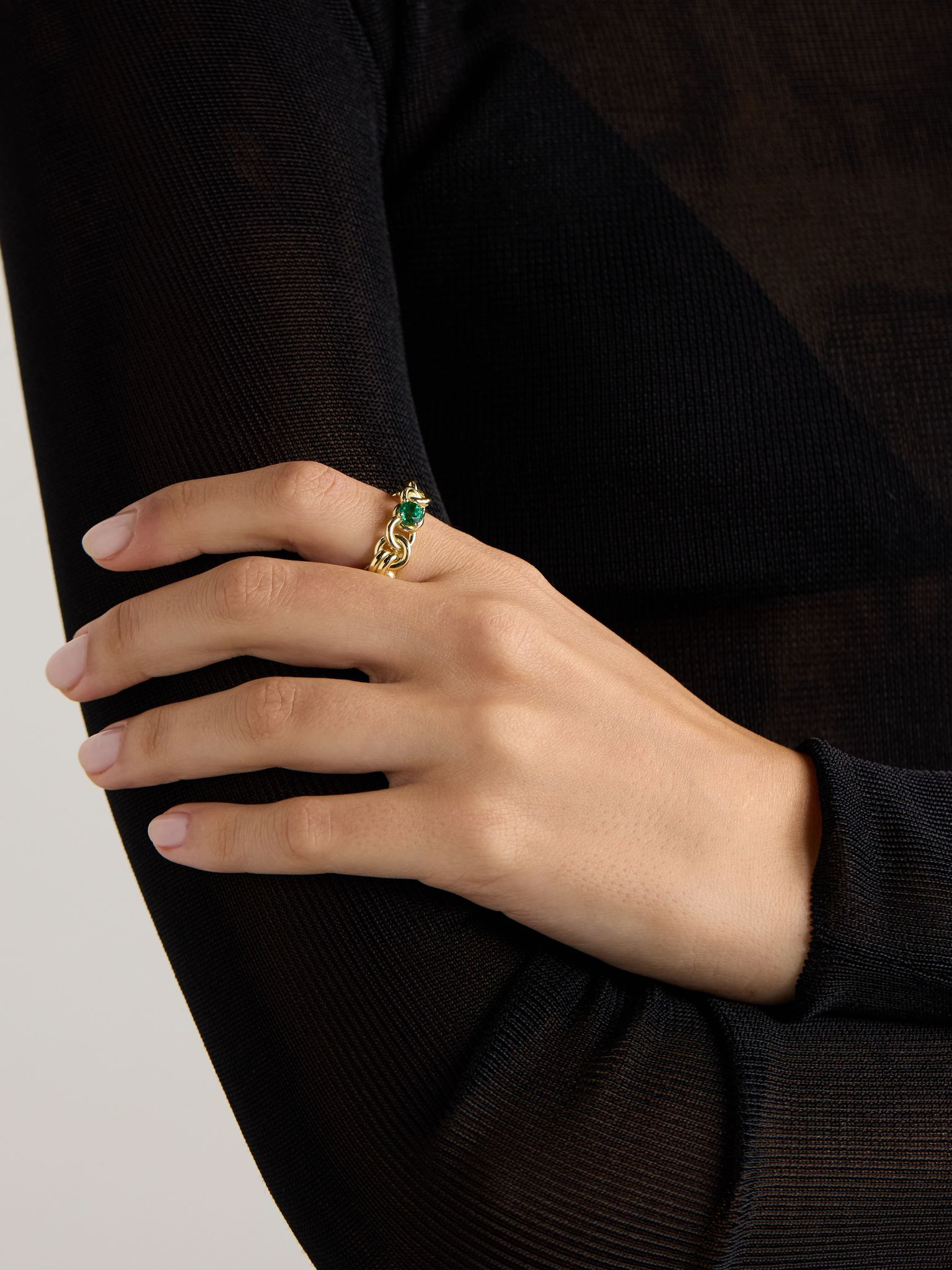 Serpens Large 18-karat gold emerald ring Green - 2