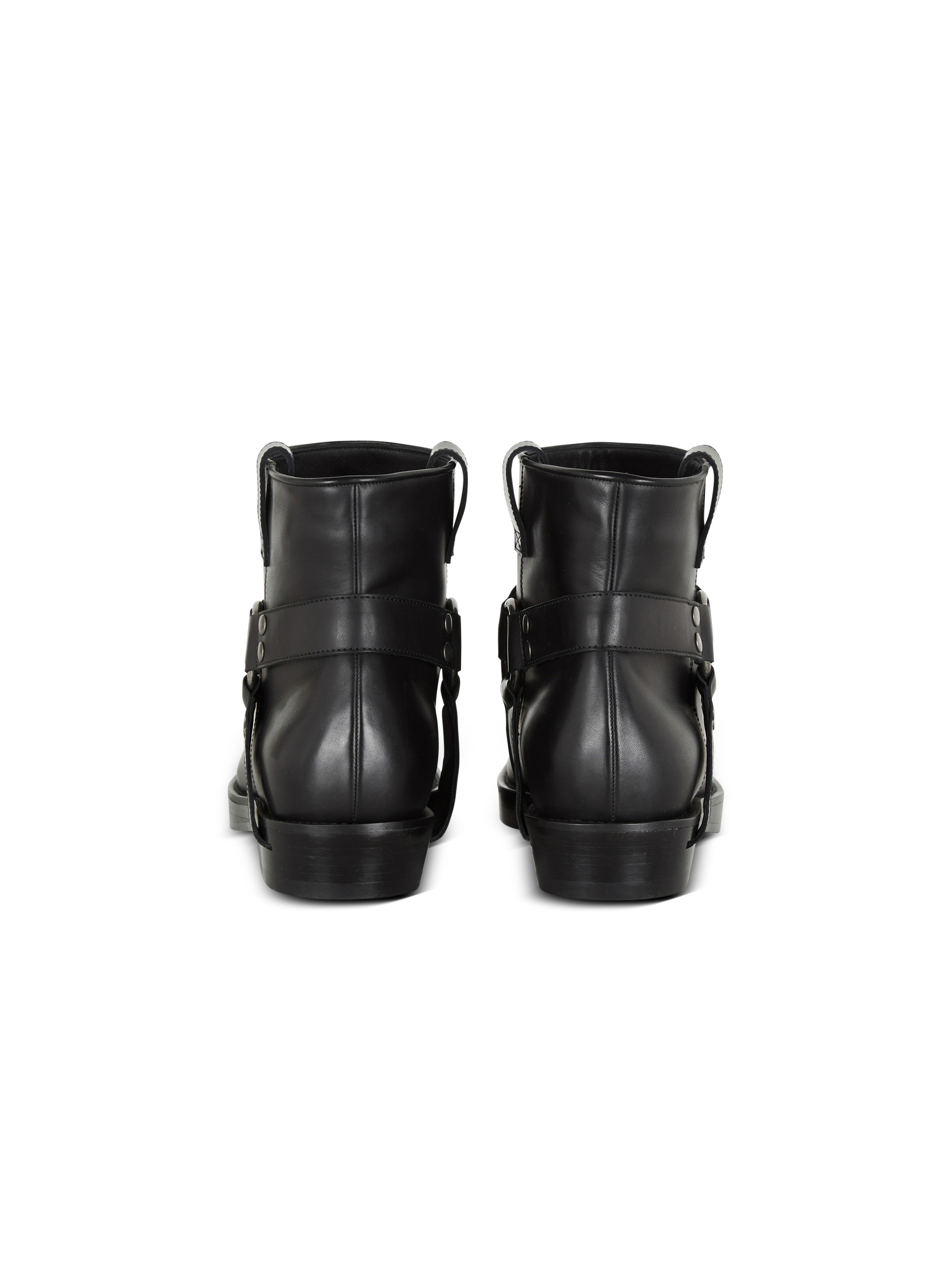 Calfskin leather biker ankle boots - 5