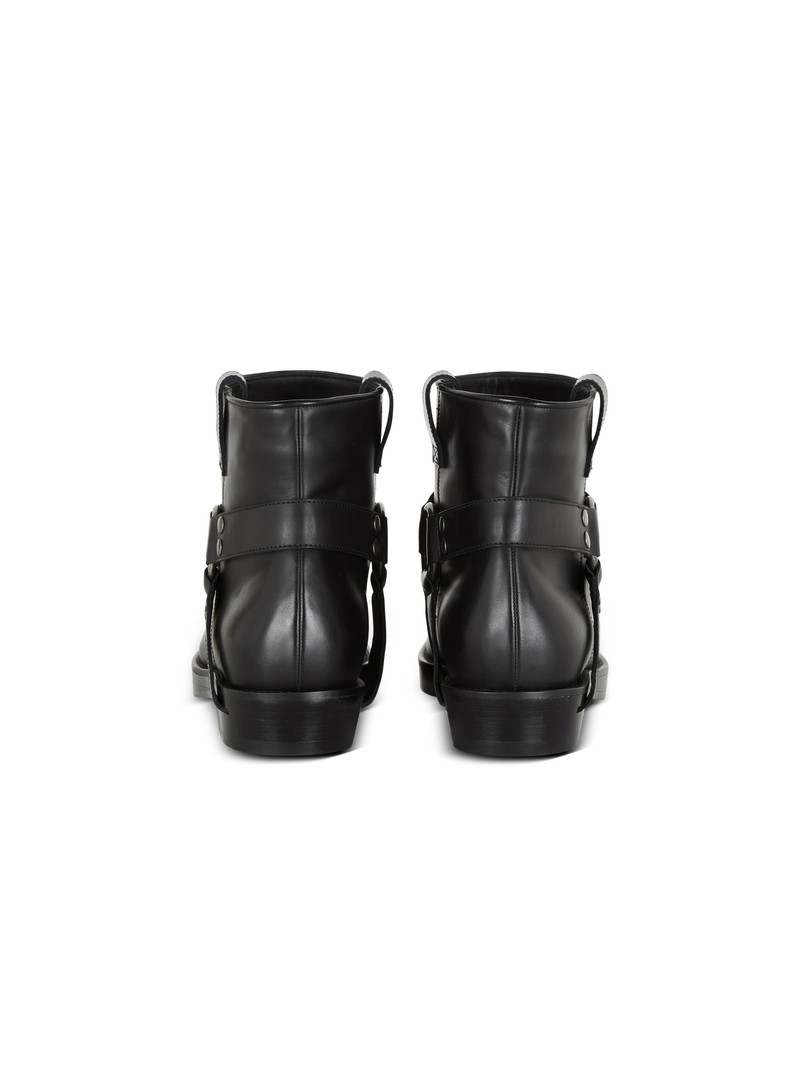 Calfskin leather biker ankle boots 5