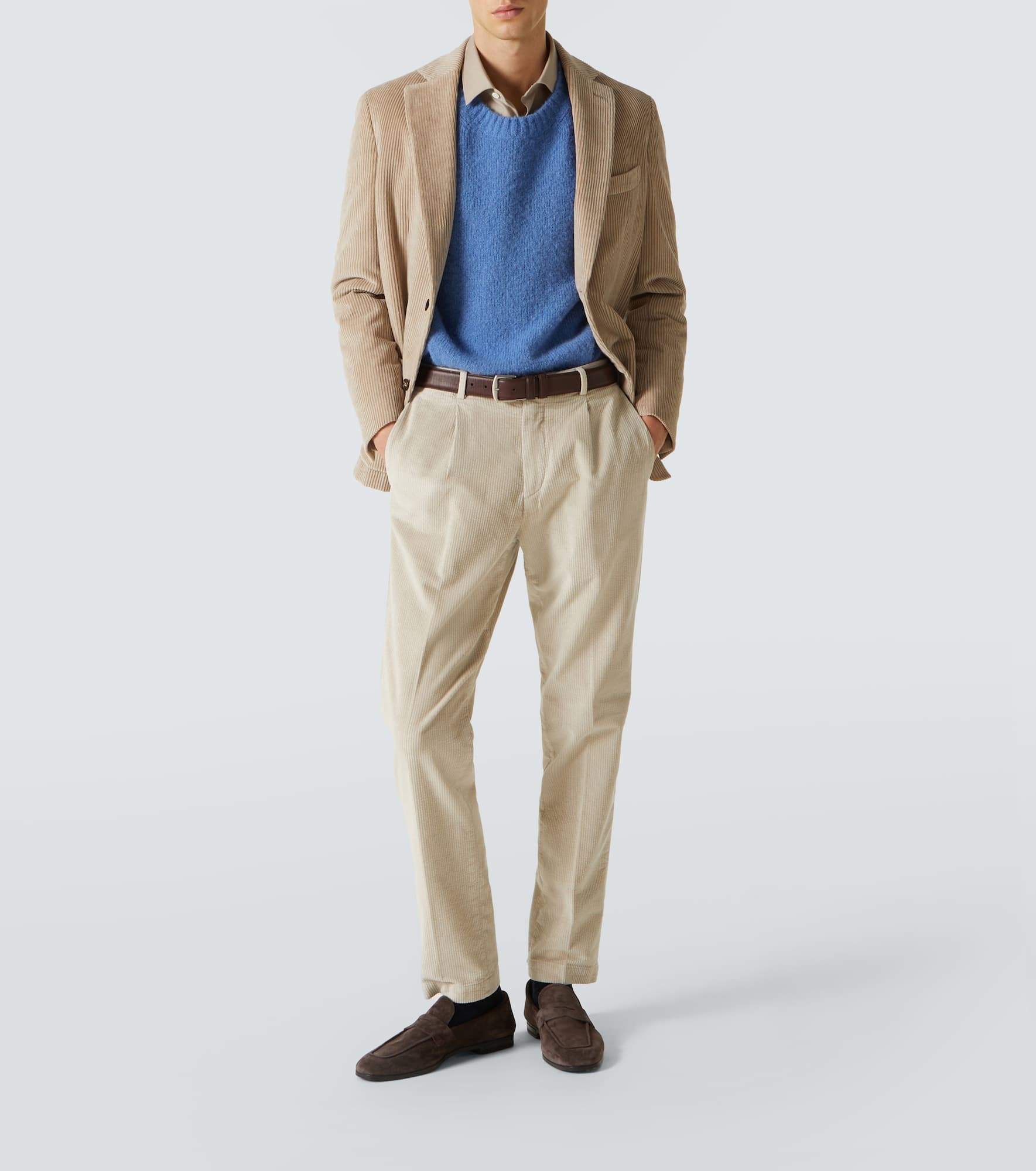 Cotton and silk-blend corduroy straight pants - 2