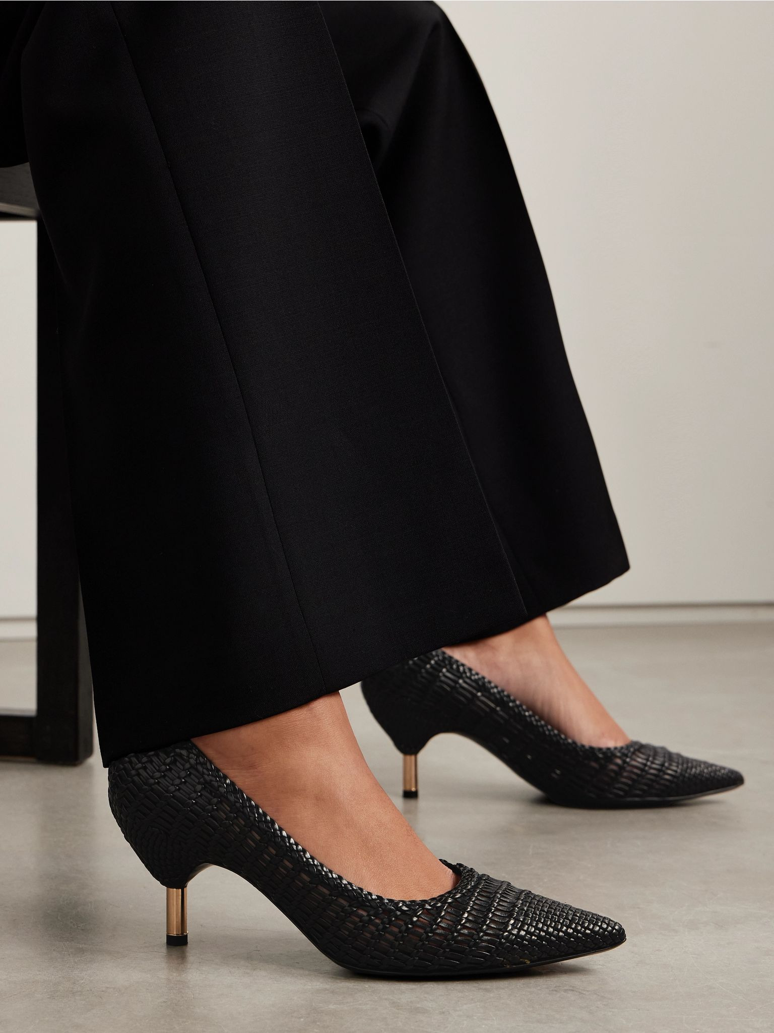 Andres woven leather pumps Black - 2
