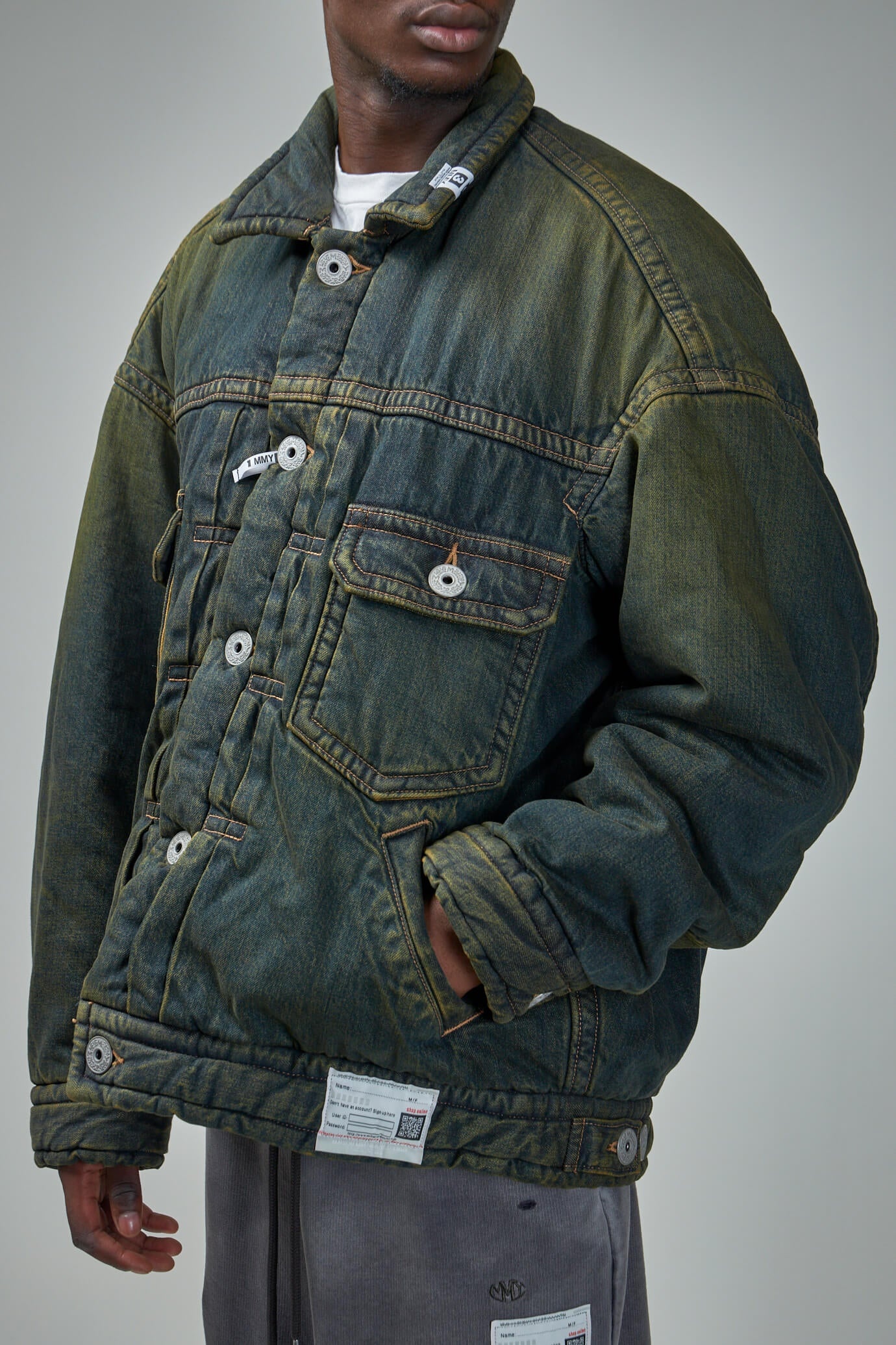 Puffer Denim Jacket - 4