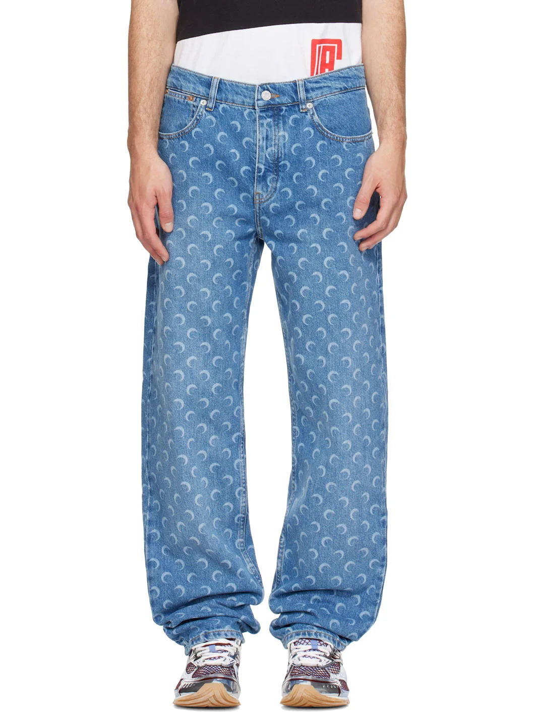 Blue Moon Laser Wash Denim Straight Jeans - 1