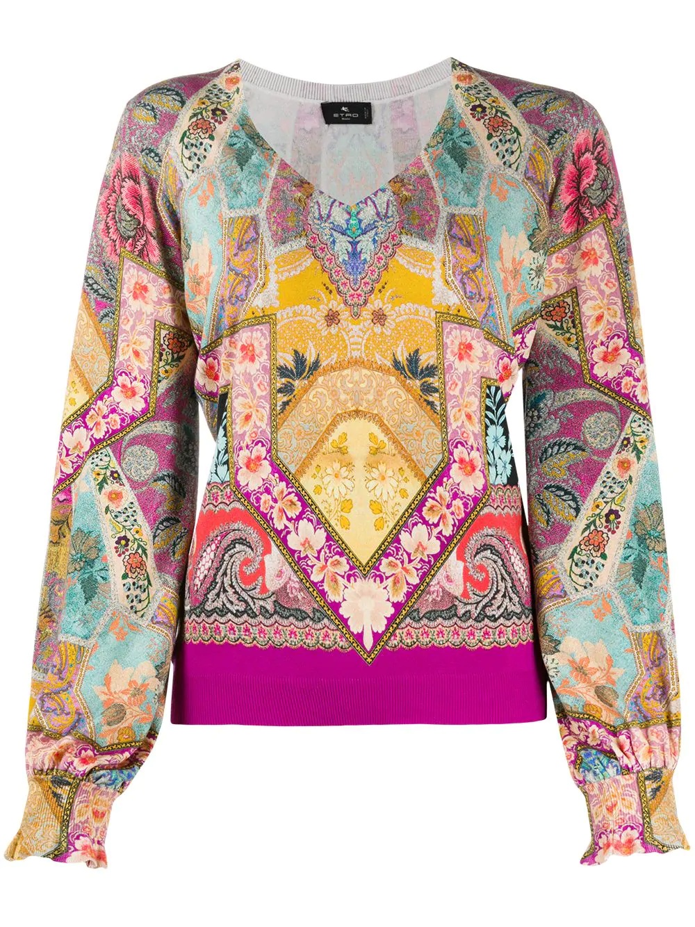 tapestry-print jersey top - 1