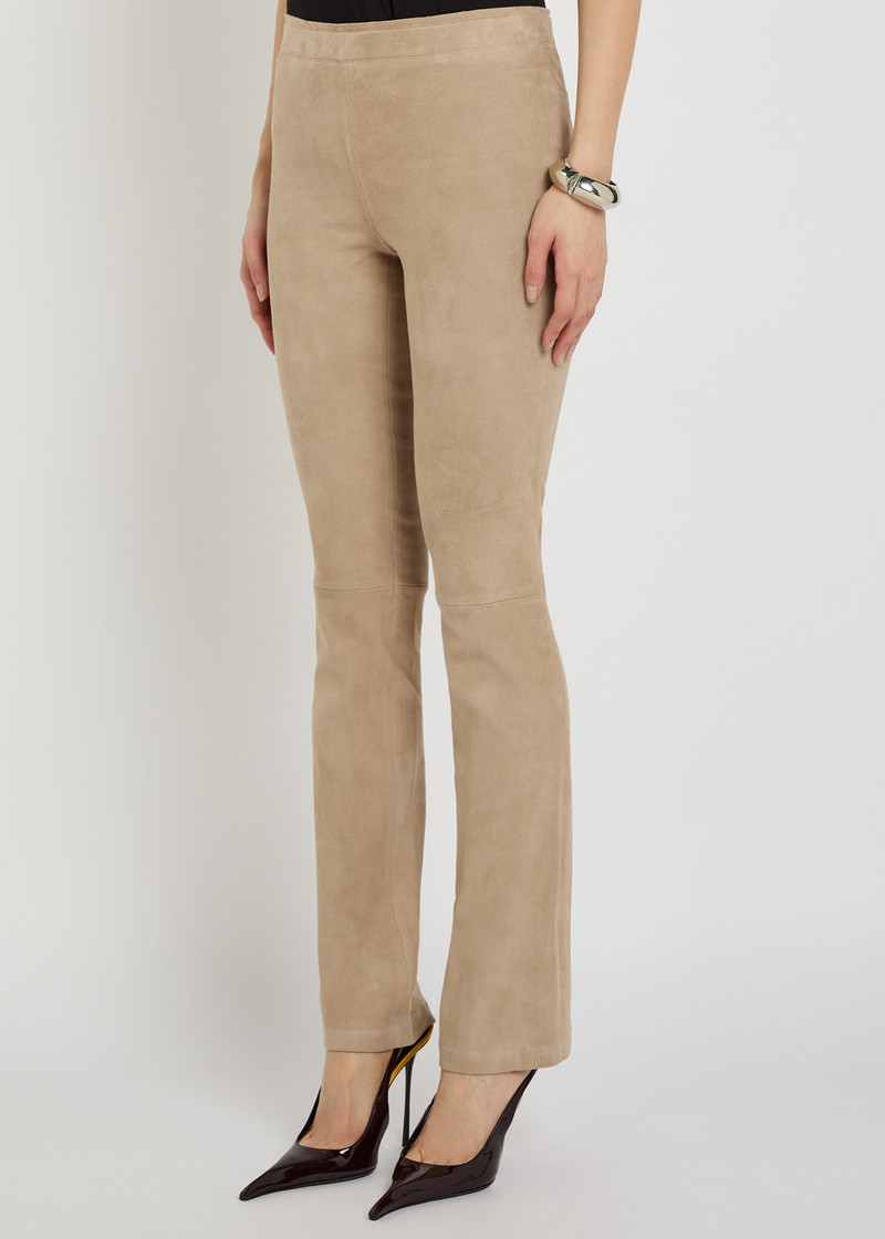 STOULS Stouls JP Long Flared-leg Suede Trousers outlook
