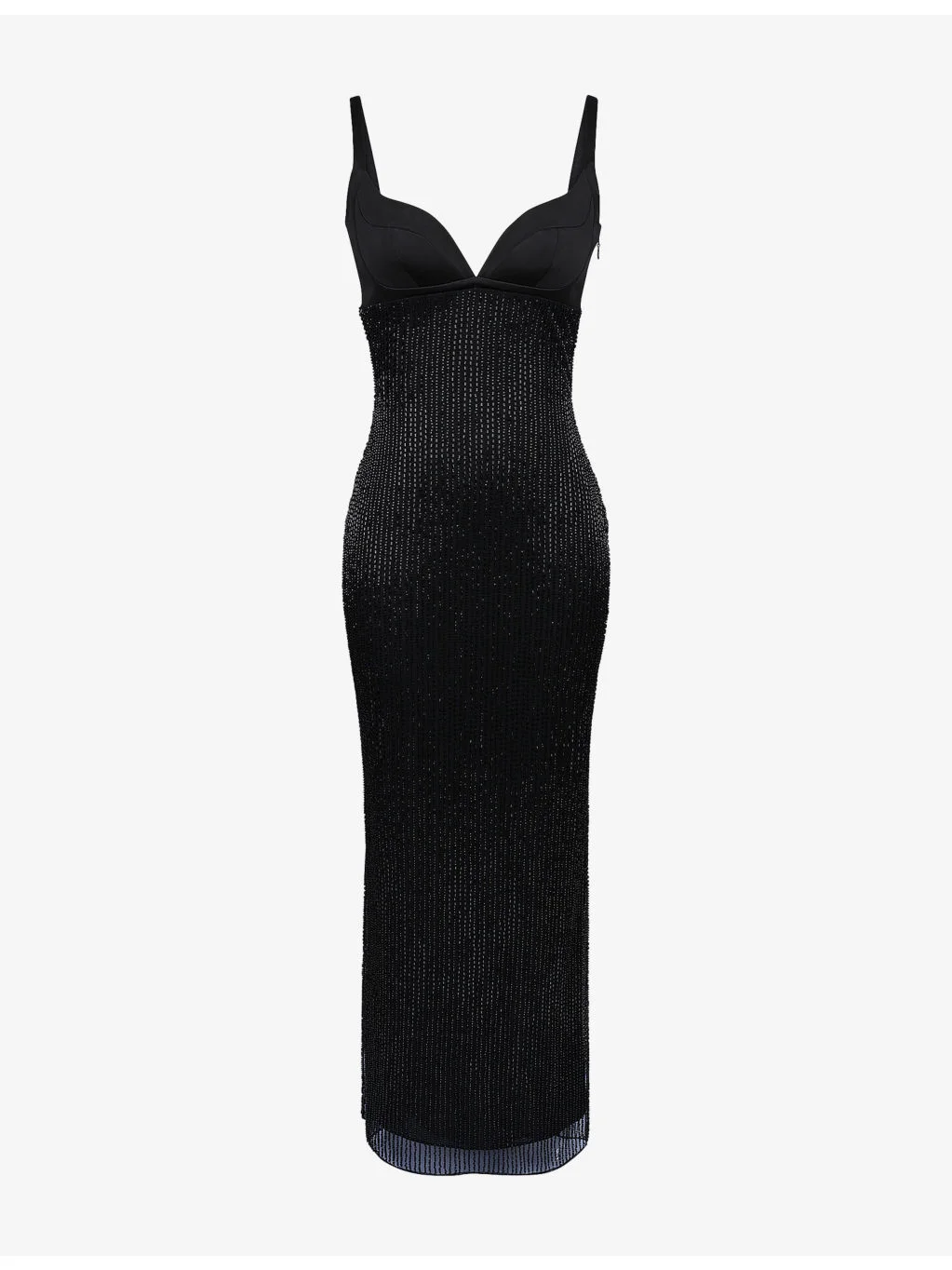 Ari Bead-Embellished Satin Maxi Dress - 1