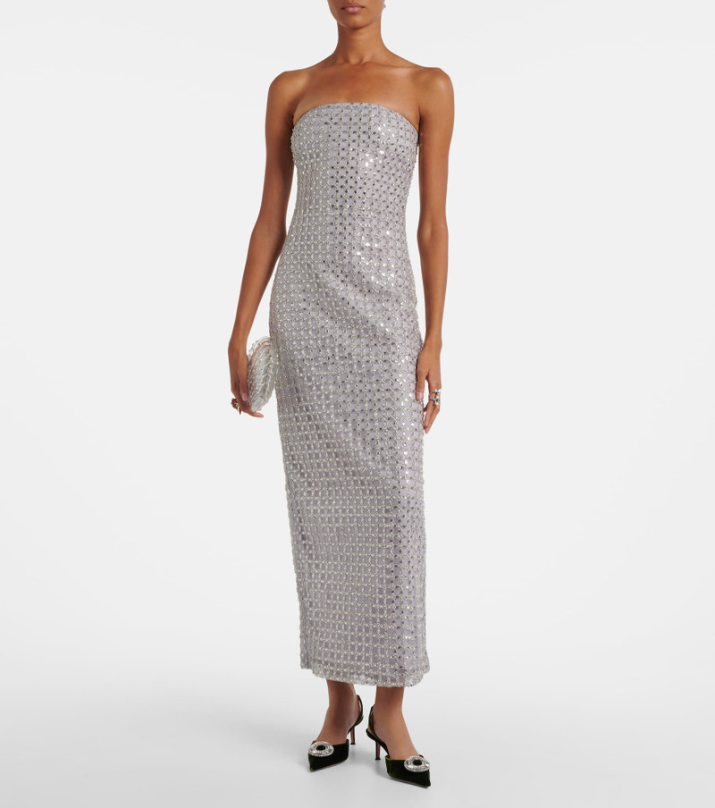 ROTATE Embellished mesh cocktail dress outlook