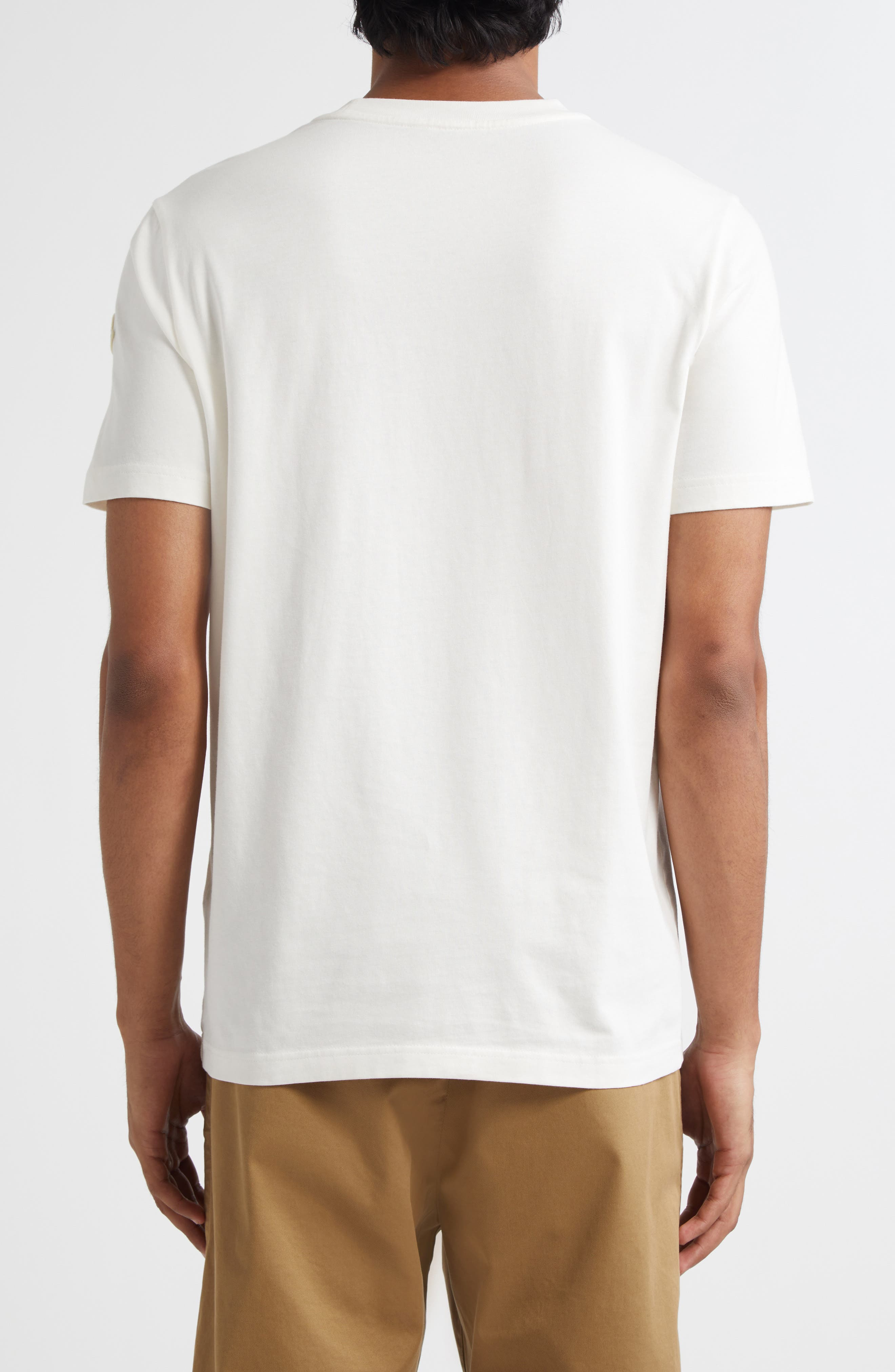 Moncler Monogram Logo Cotton T-Shirt in Bright White at Nordstrom - 2