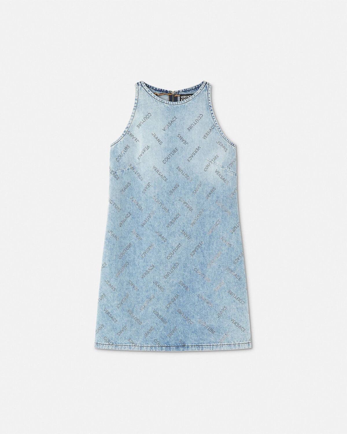 Studded Logo Denim Mini Dress - 1