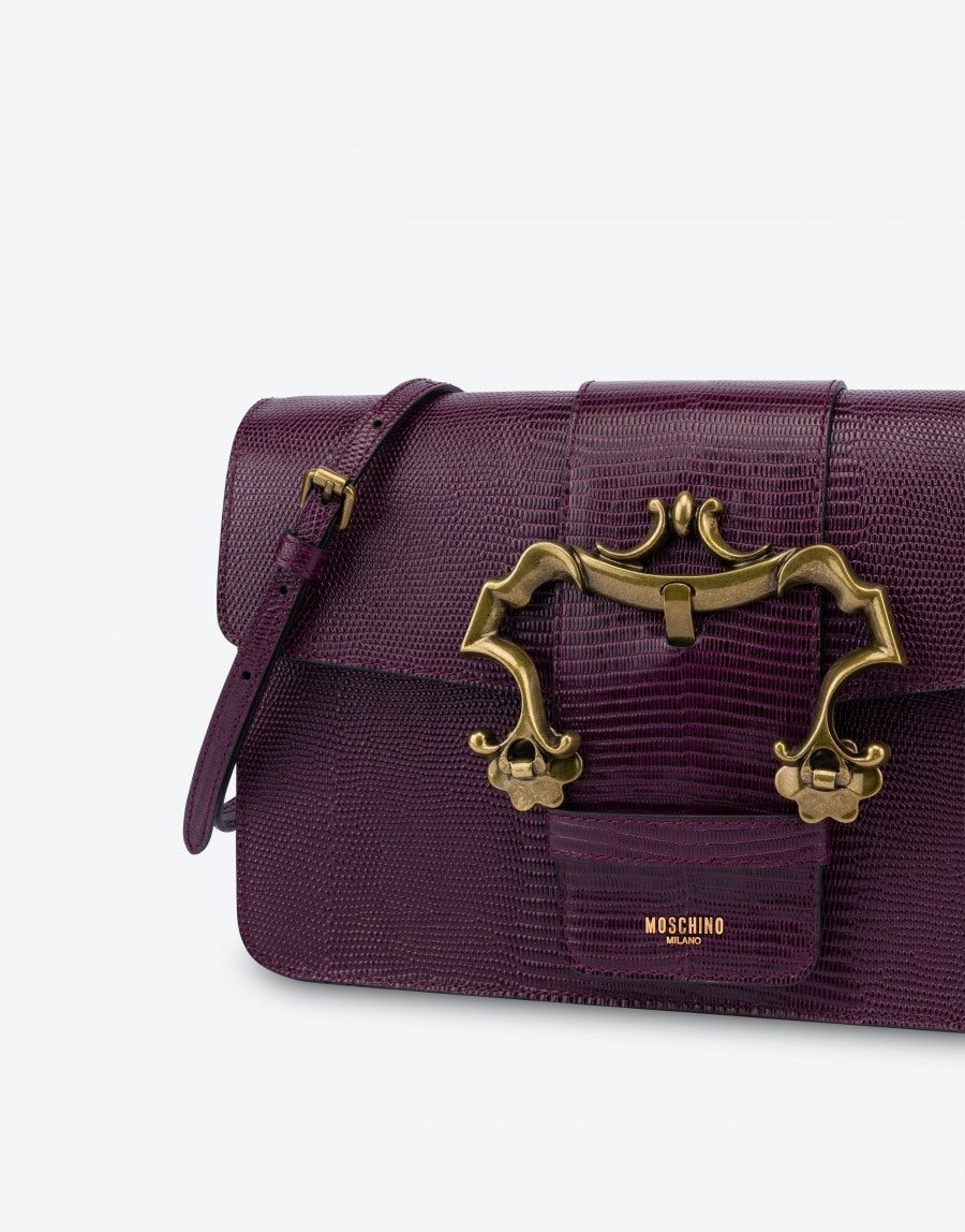 TEGU LIZARD-PRINT BAROQUE BUCKLE CLUTCH - 4