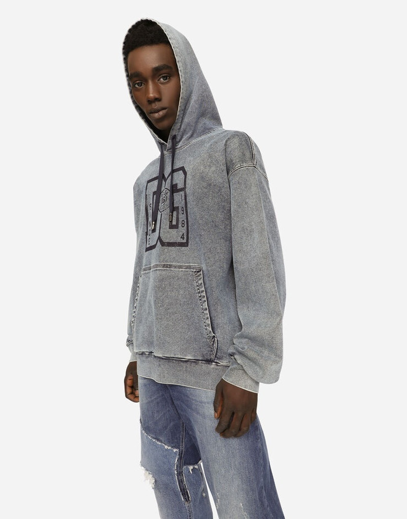 Dolce & Gabbana Melange jersey hoodie with print outlook