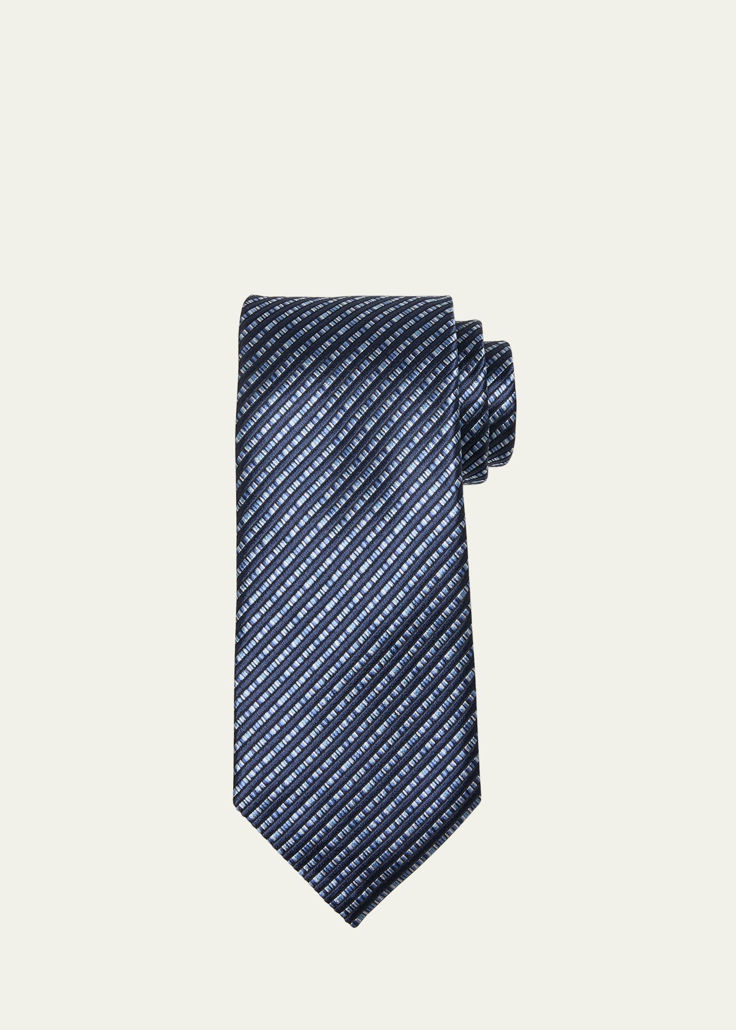 Men's Stripe Silk Jacquard Tie - 1