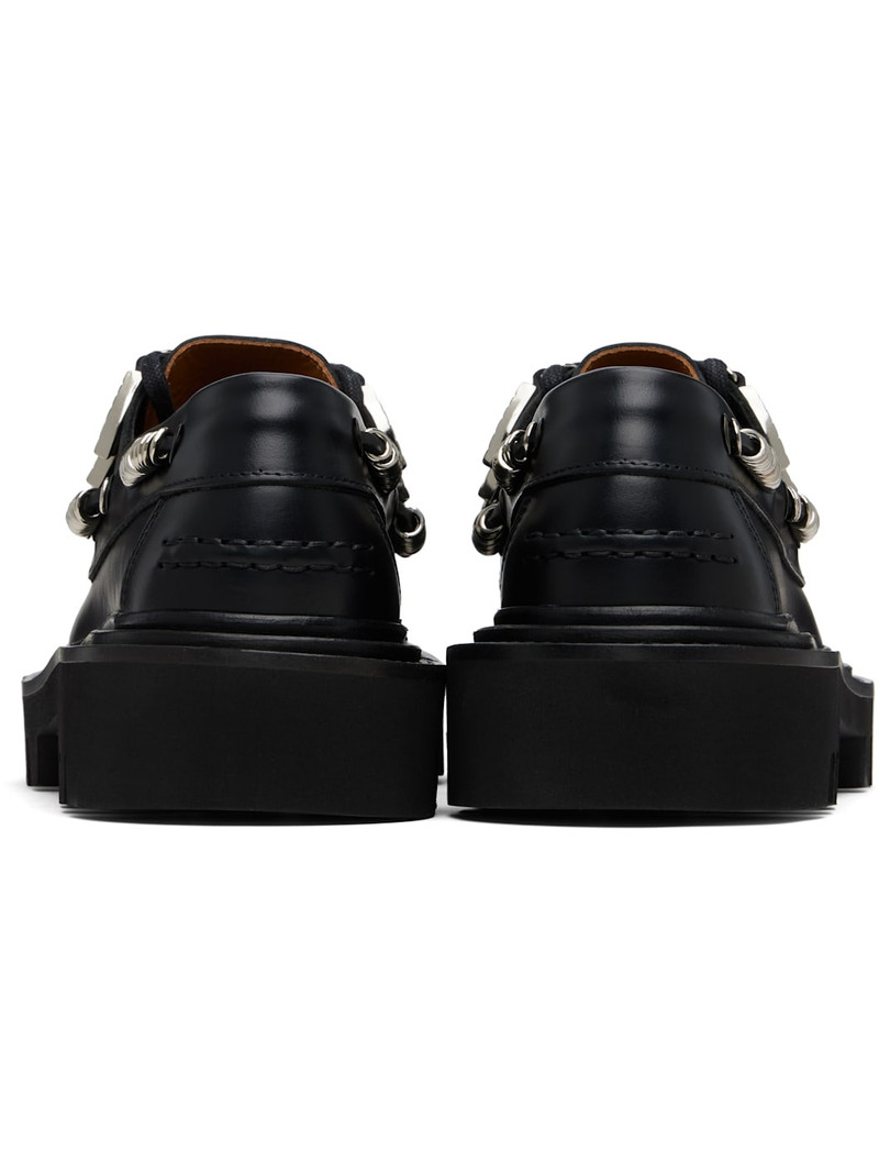 Black Hard Leather Boat Shoes 2