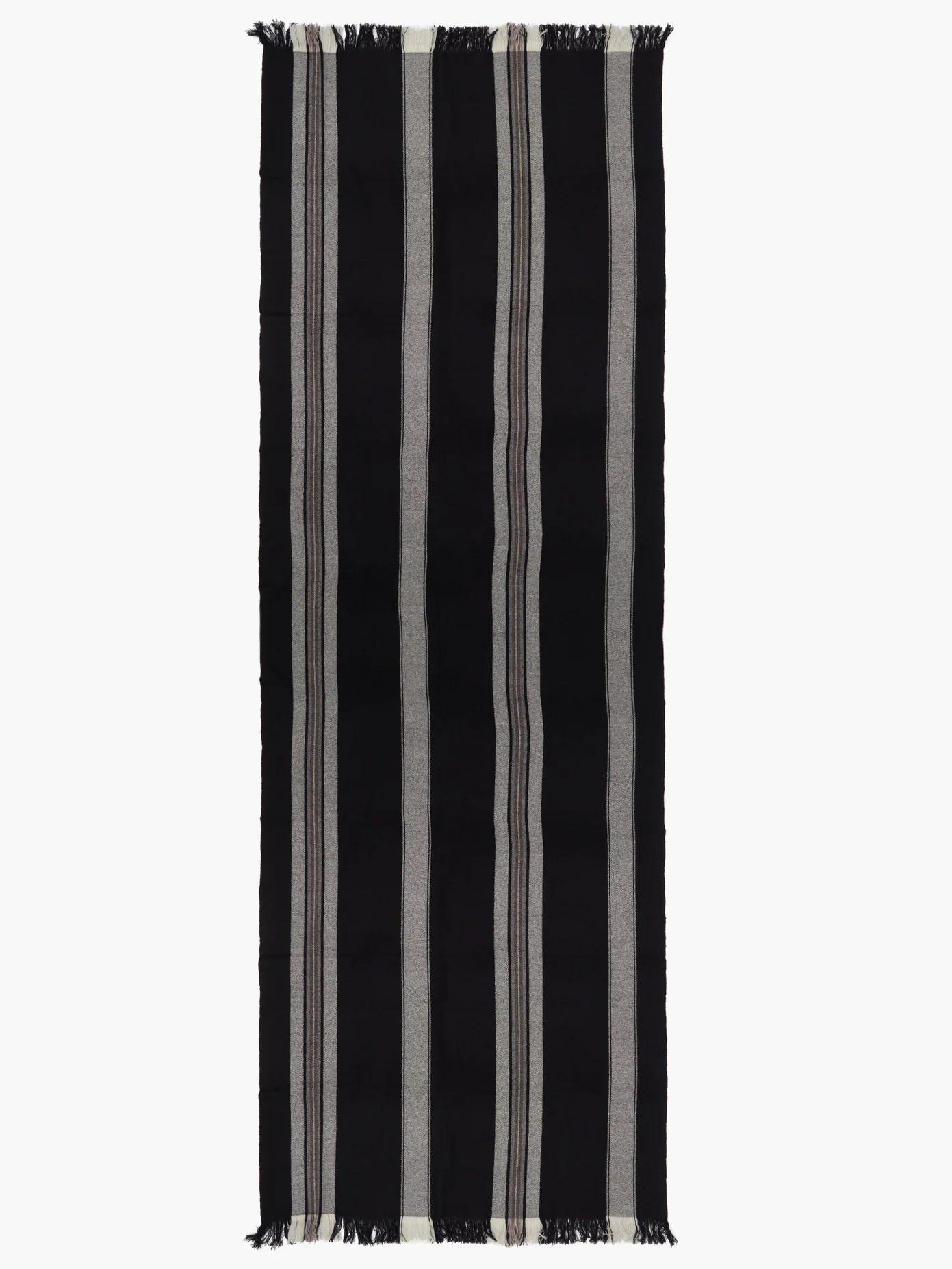 Carver jacquard-striped cashmere scarf - 4