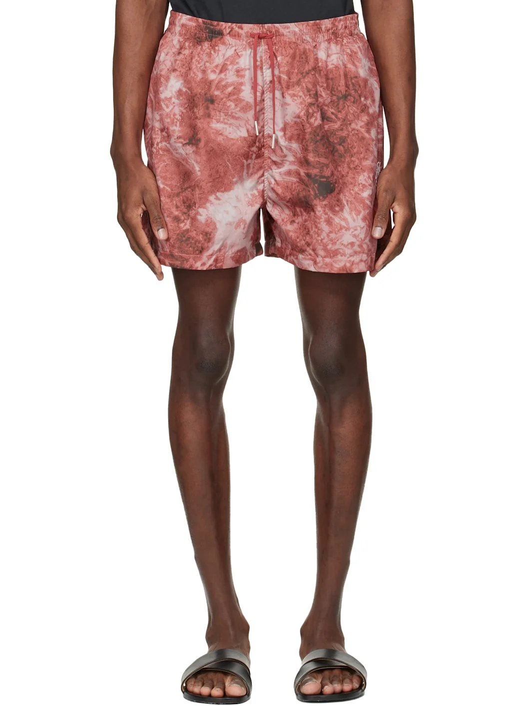 Red Embroidered-Logo Swim Shorts - 1