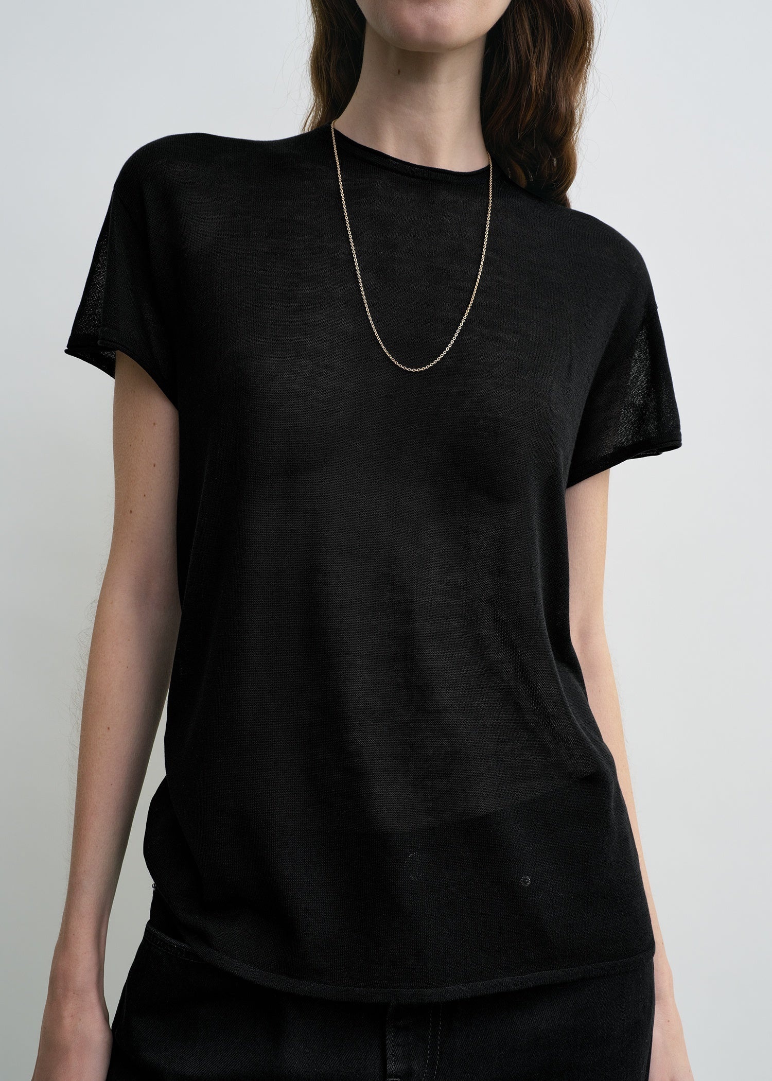 Silk tee black - 5