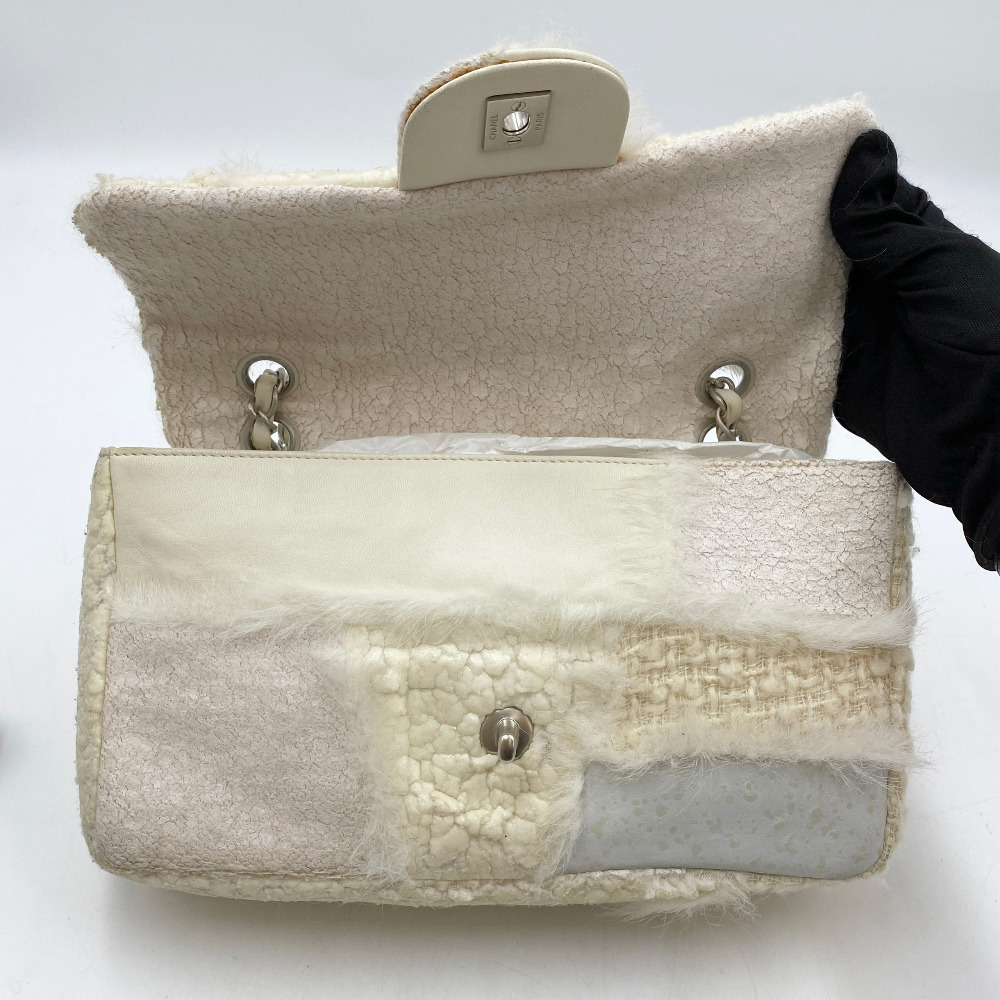 Chanel No. 14 Ivory Patchwork Tweed Flap Bag Medium - 14