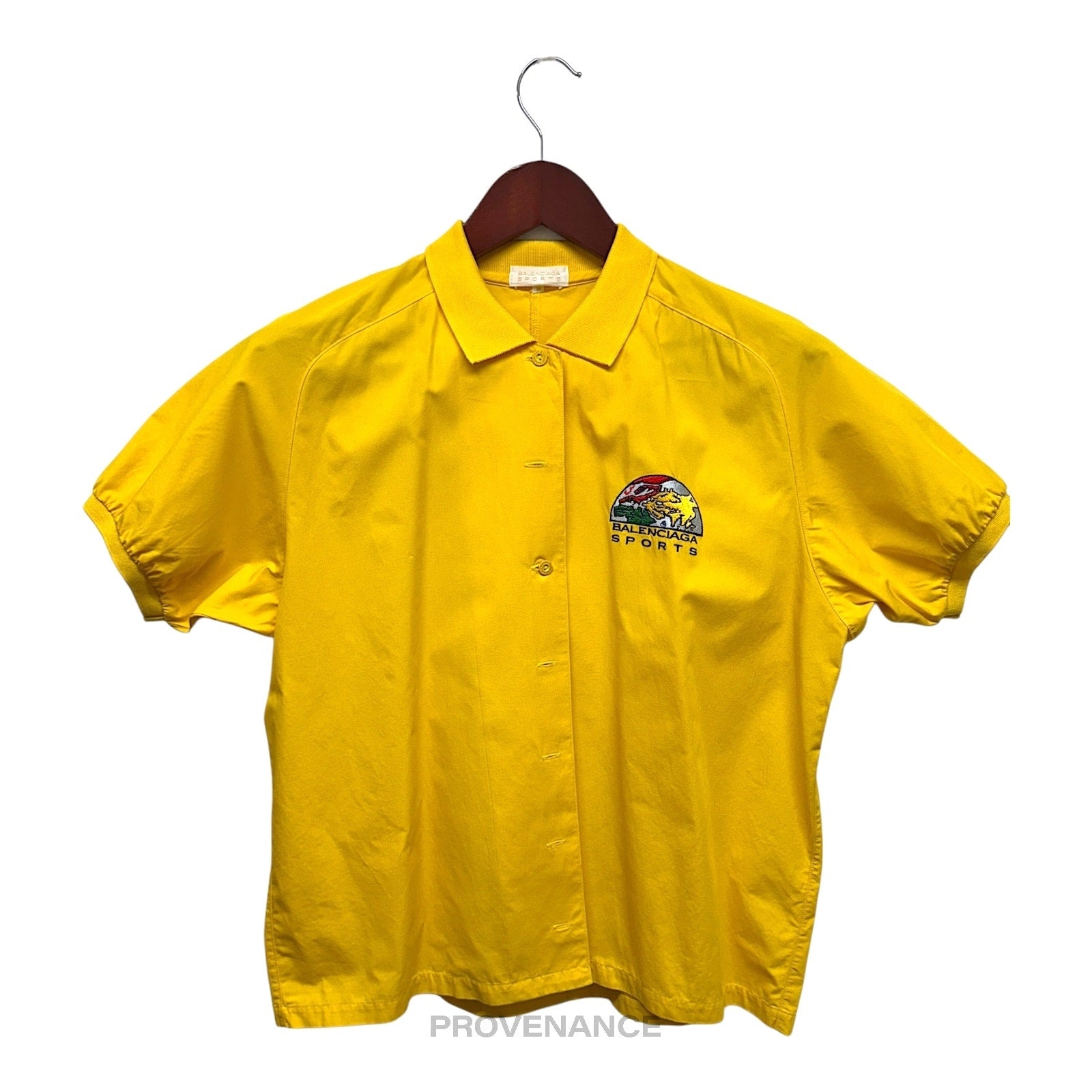Balenciaga Sports Embroidered Bowling Shirt - Yellow M - 1